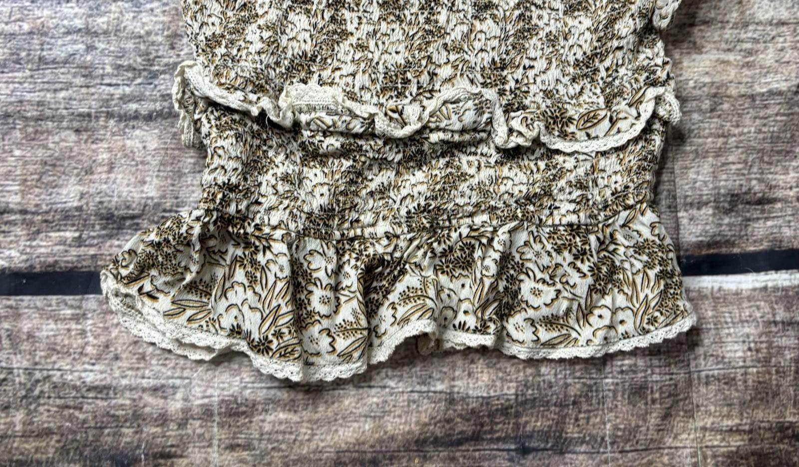 AUTRY ASTR The Label Top Womens XS Petite Floral Ruffled Crop Puff Size XS / US 0-2 / IT 36-38 - 7 Thumbnail