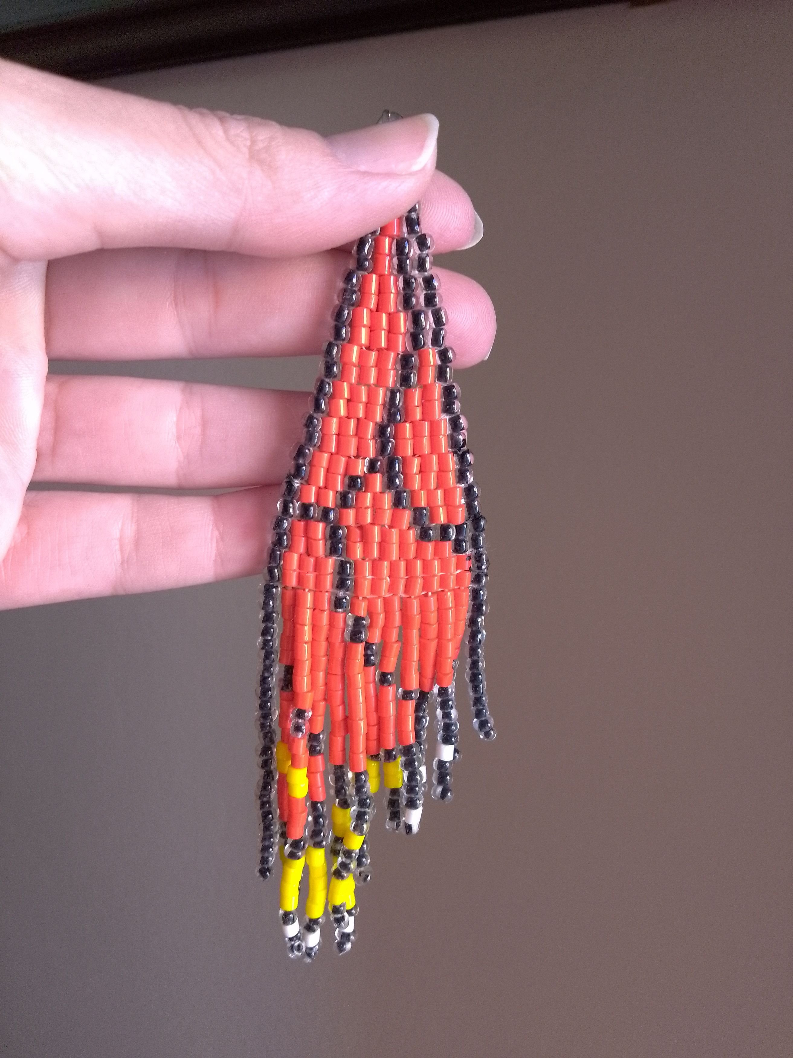 Handmade Earrings Long Red Bangs Elegant Butterfly Wings Boho Size ONE SIZE - 2 Thumbnail