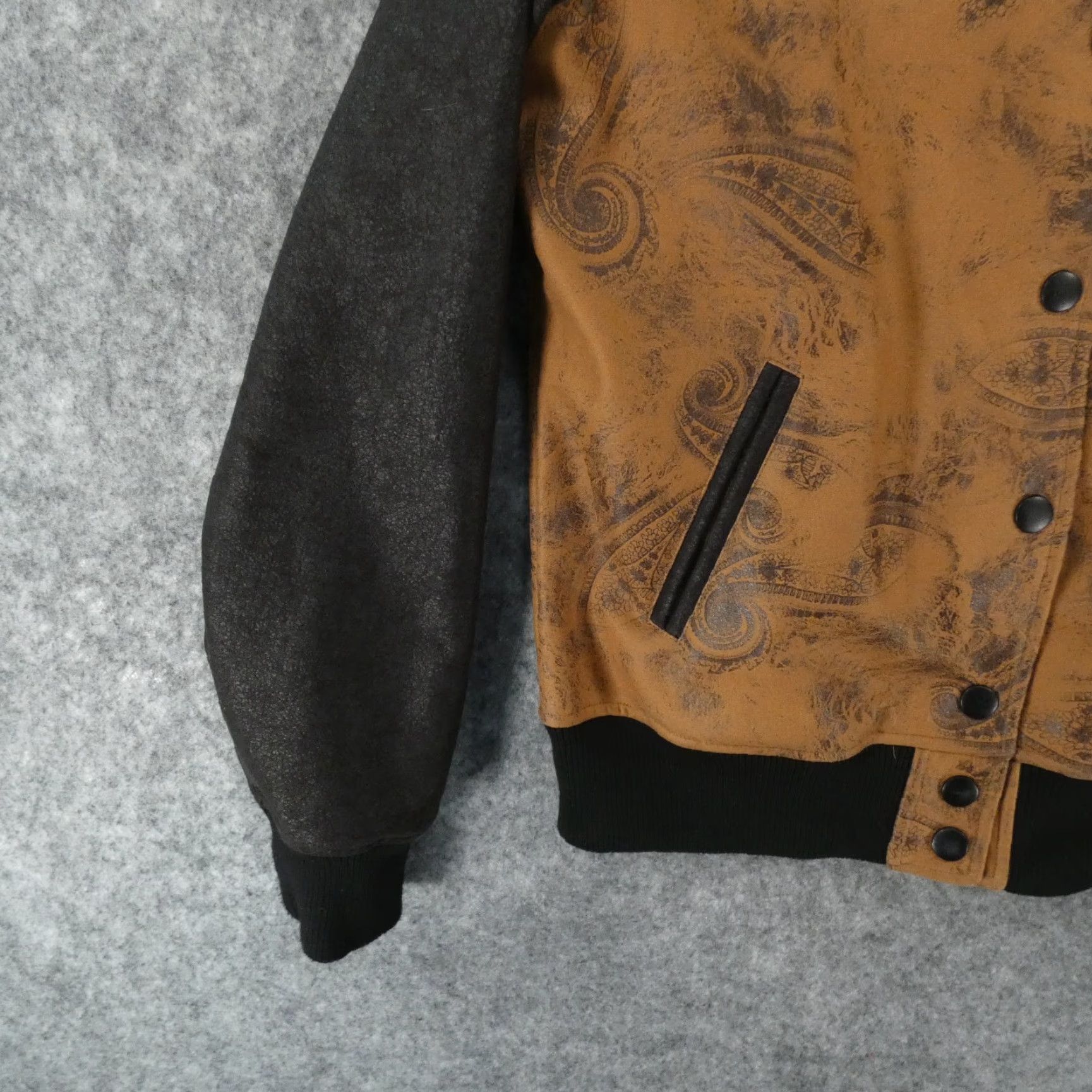Vintage Cruel Womens Jacket Varsity Coat Brown Black Suede Snap Up M Size M / US 6-8 / IT 42-44 - 4 Thumbnail