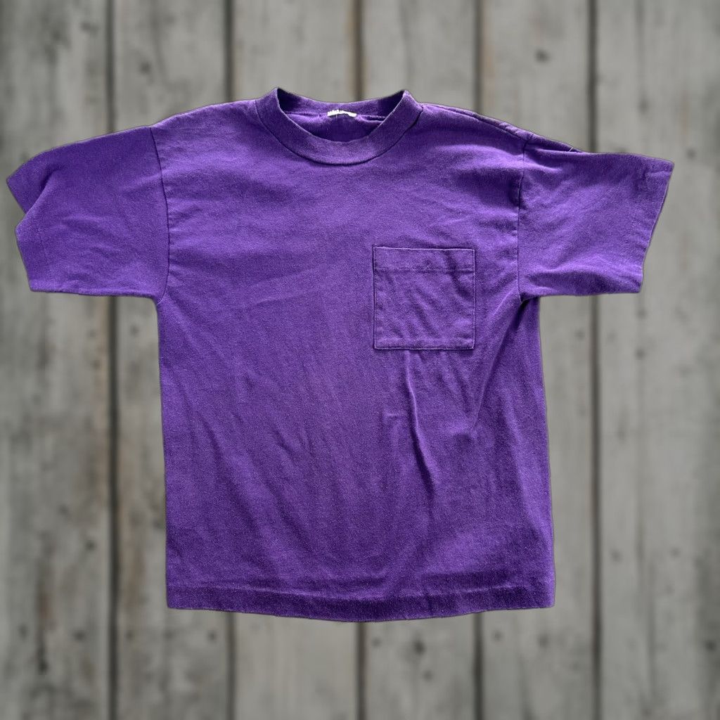 Other VINTAGE Purple Pocket Shirt Mens Large Crewneck Casual Short Sleeve Cotton Tee All Seasons Size US L / EU 52-54 / 3 - 1 Thumbnail