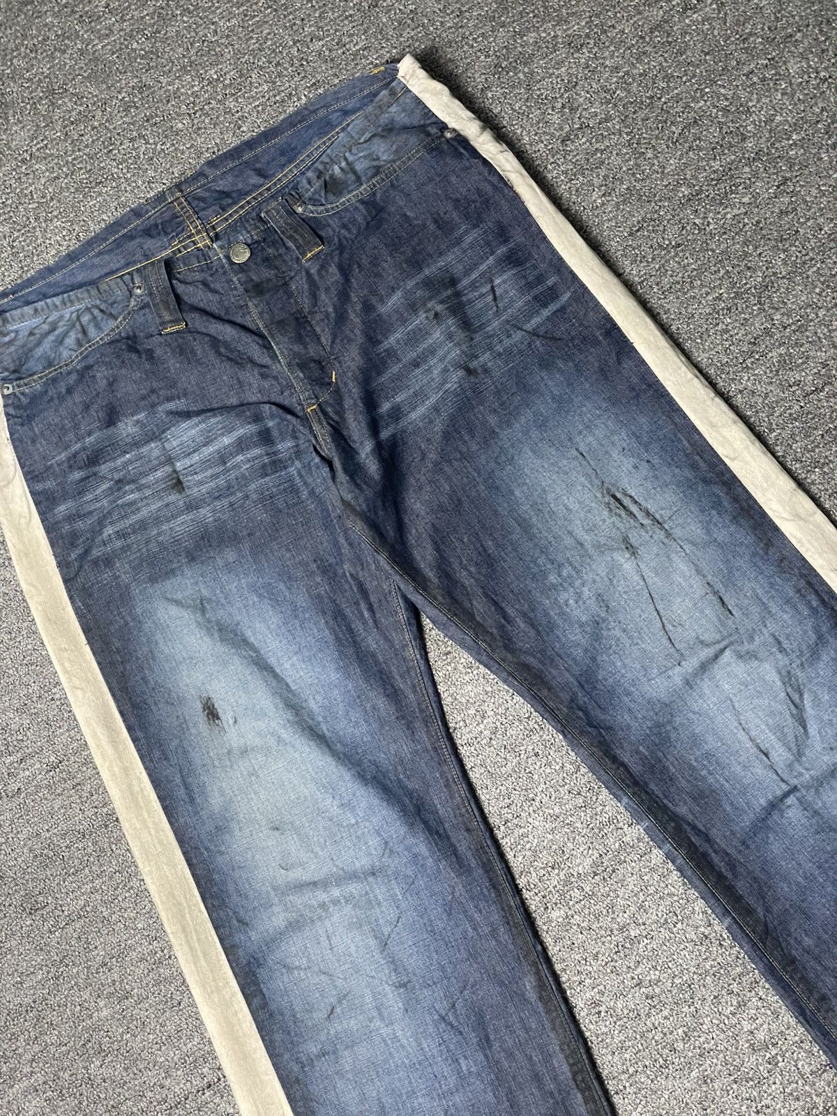 CABANE de ZUCCa × Japanese Brand × Vintage Cabane De Zucca Side Tape Pattern Jeans (104) Size US 34 / EU 50 - 3 Thumbnail