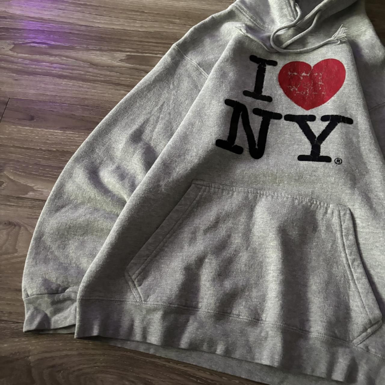 Vintage Crazy Vintage Y2K/2000s Grey “I Love NY” Streetwear Skater Hoodie! Size S Size US S / EU 44-46 / 1 - 3 Thumbnail