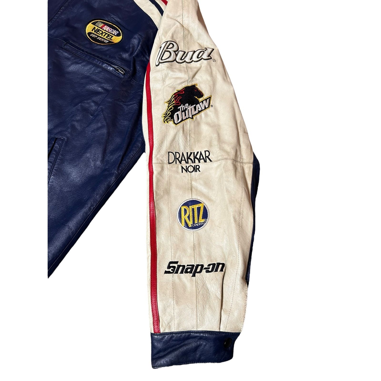 Chase Authentics × NASCAR × Vintage Vintage Nascar Dale Earnhardt Budweiser Leather Jacket Size US XL / EU 56 / 4 - 5 Thumbnail