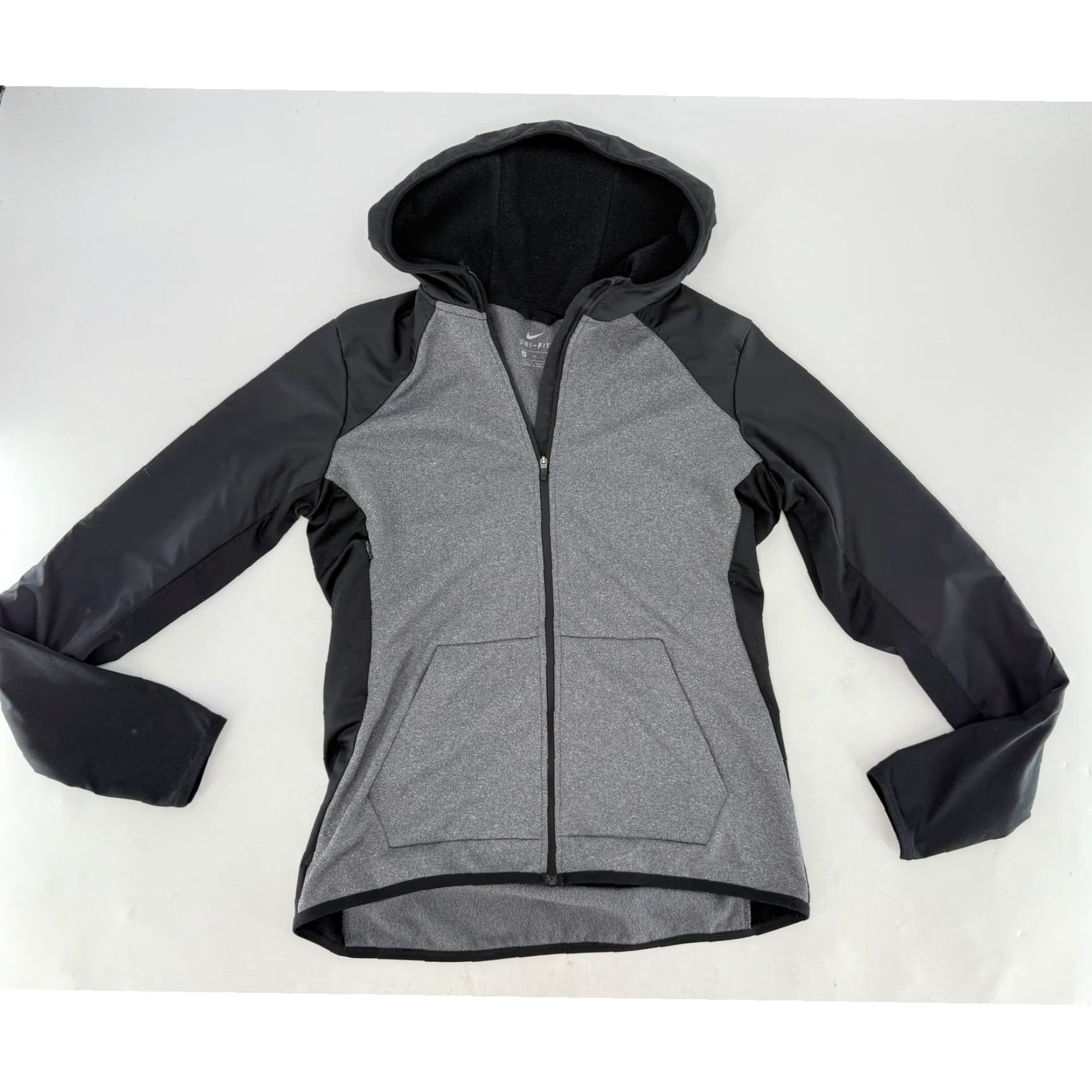 Nike Nike Dri-FIT Hoodie Full Zip Jacket Women's Gray Black Thumb Hole Athletic Jacket Women M Gray Track Size M / US 6-8 / IT 42-44 - 4 Thumbnail