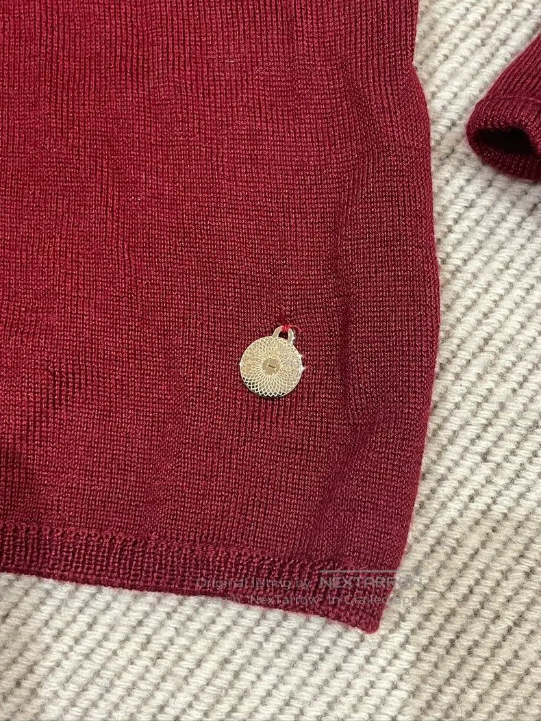 Hermes Hermes Burgundy High-Neck Knit Sweater, 50% Cashmere 50% M Size XXS / US 00 / IT 34 - 2 Thumbnail