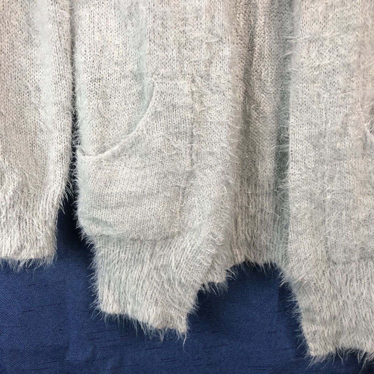 Aran Isles Knitwear × Homespun Knitwear × Japanese Brand Rusheria Grey Shag Shaggy Fur Mohair Cardigan #847 Size S / US 4 / IT 40 - 7 Thumbnail