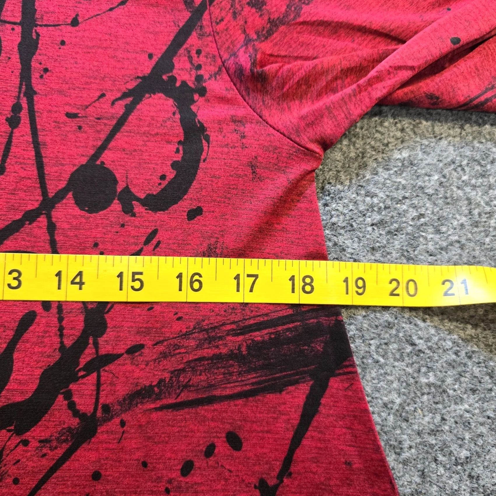 Vintage Jess Jane Top Womens Size Small Red Abstract Art Stretchy Slinky Casual Travel Shirt Blouse Knit Polyester Spandex Long Sleeve Round Neck Vintage No Size S / US 4 / IT 40 - 5 Thumbnail