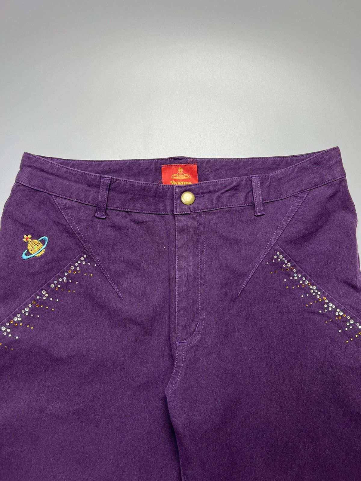 Vivienne Westwood Vivienne Westwood - SS/1994 Orb Logo Swarovski Pants Size 32" / US 10 / IT 46 - 4 Thumbnail