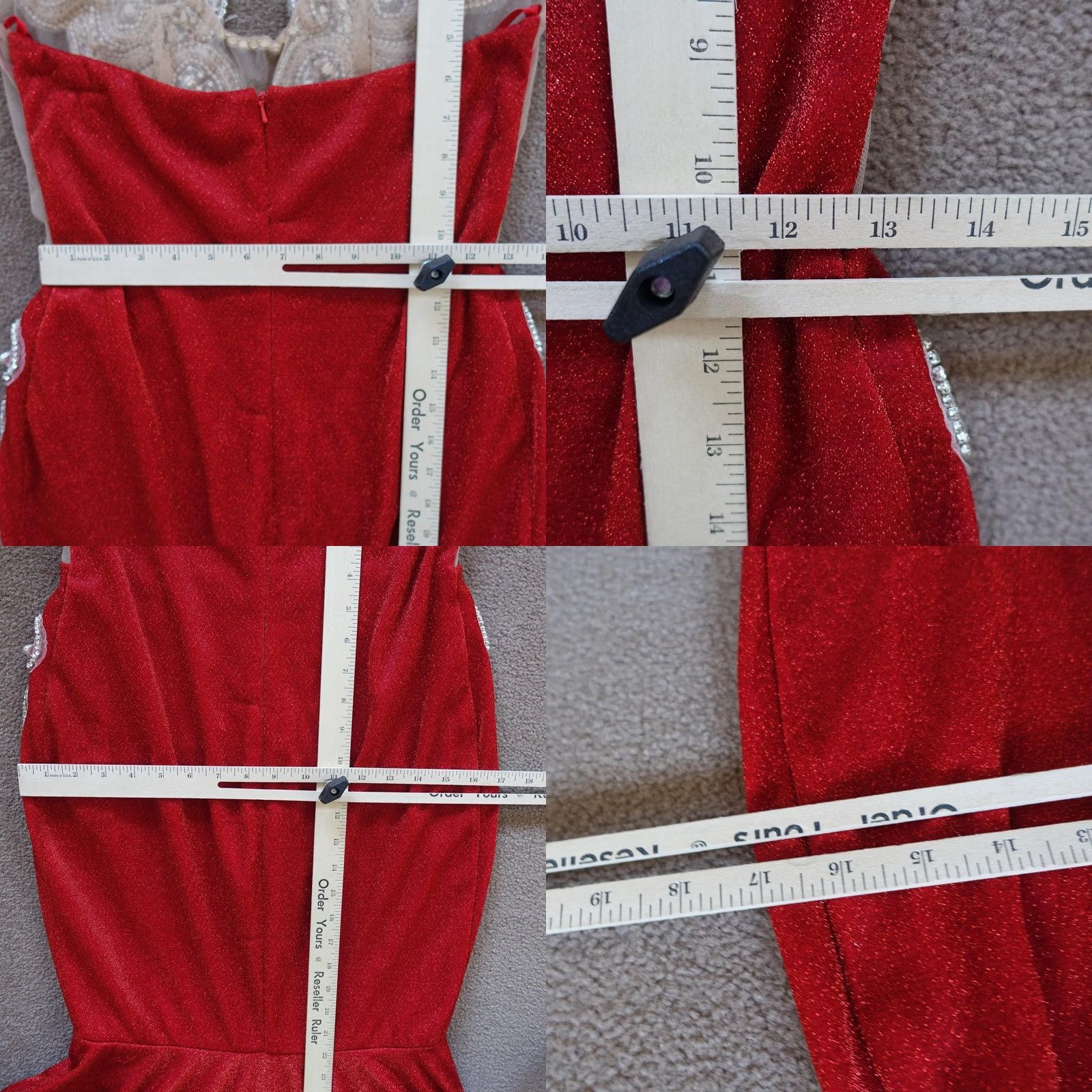 Vintage VINTAGE Babaroni Dress XS Red Prom Halter Mermaid Maxi Gown Rhinestone Formal Evening Women XS Red Mermaid Maxi Beaded Rhinestone Strap Halter Dress Size XS / US 0-2 / IT 36-38 - 9 Thumbnail