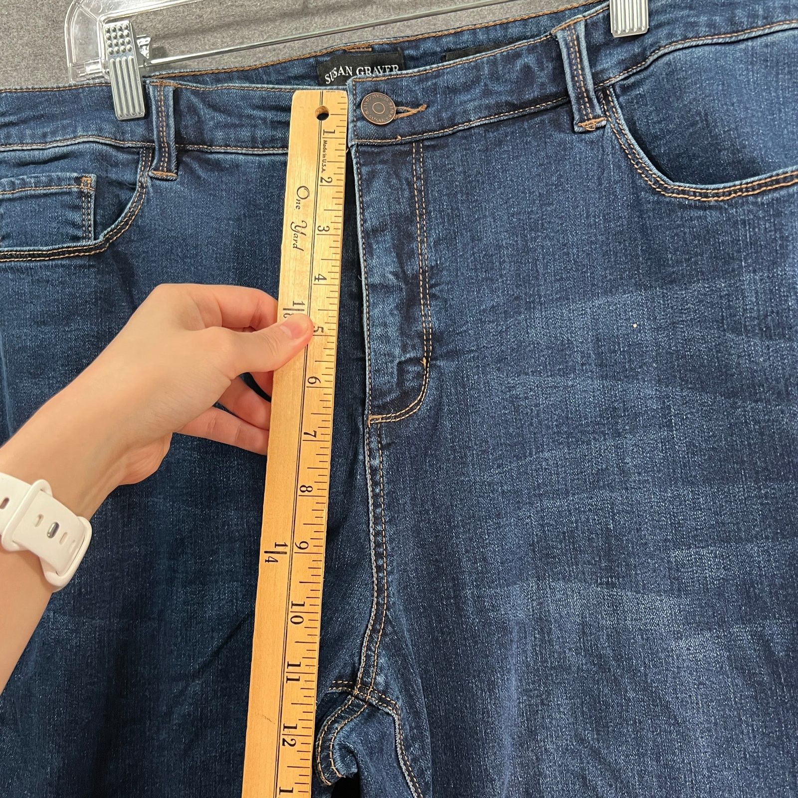 Other Susan Graver Petite Stretch Denim Girlfriend Jean with Cuff Size 40" / US 18 - 7 Thumbnail