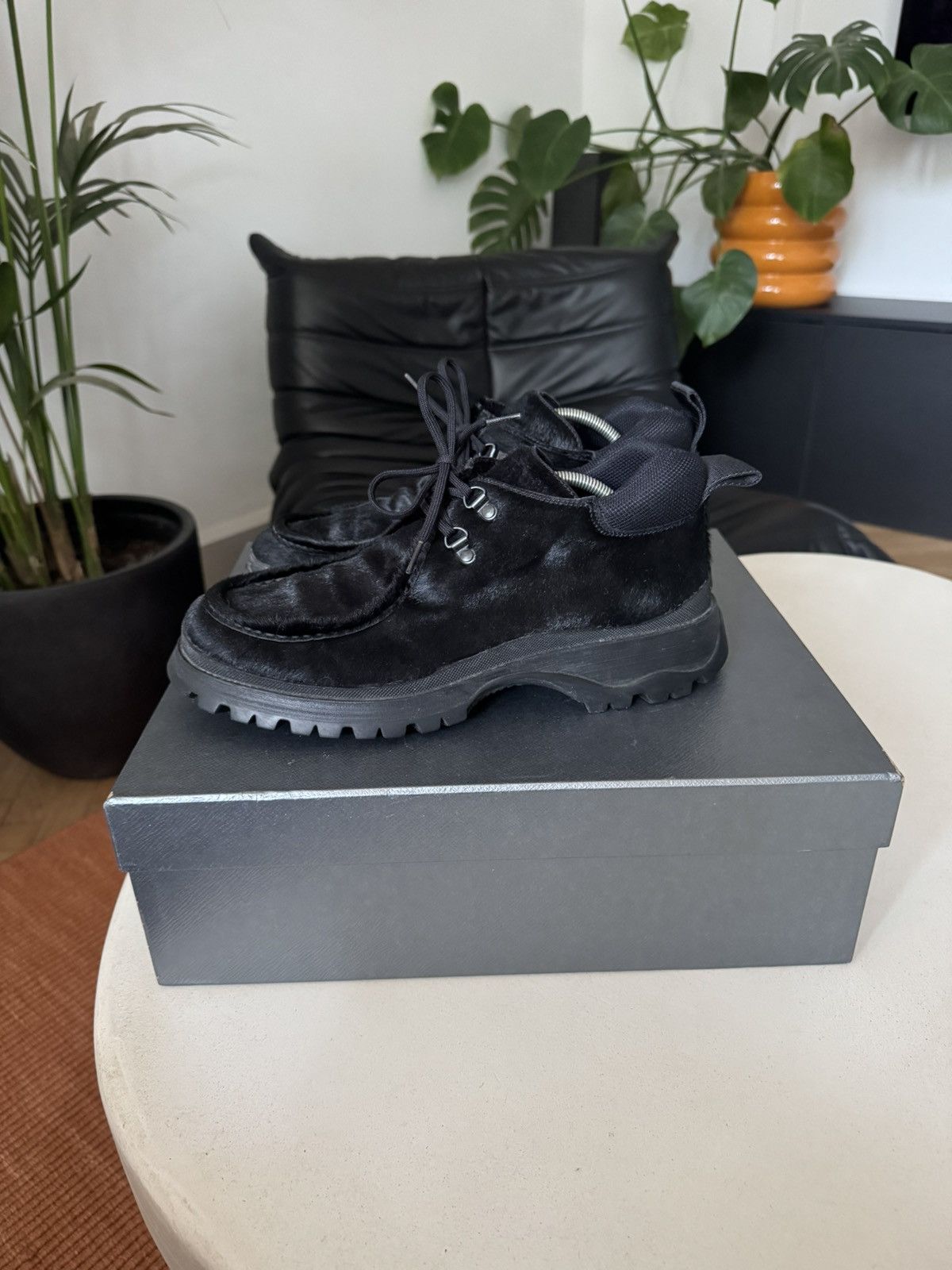 PRADA archive boots Vintage archive late 90s Prada square-toe side