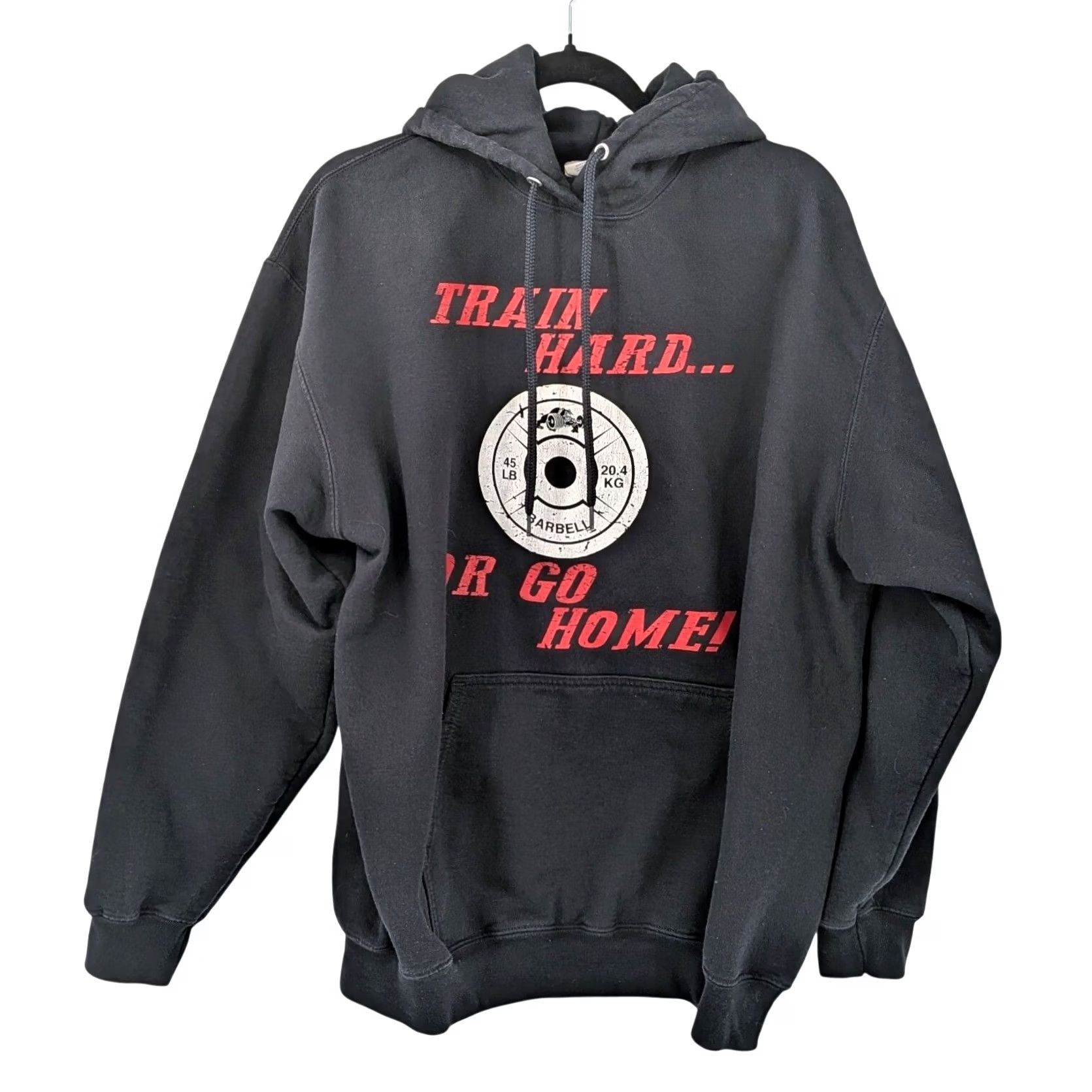 Port & Company Train Hard Or Go Home Hoodie XL Unisex Black Pullover Sweatshirt Gym Graphic Port & Company Size US XL / EU 56 / 4 - 2 Thumbnail