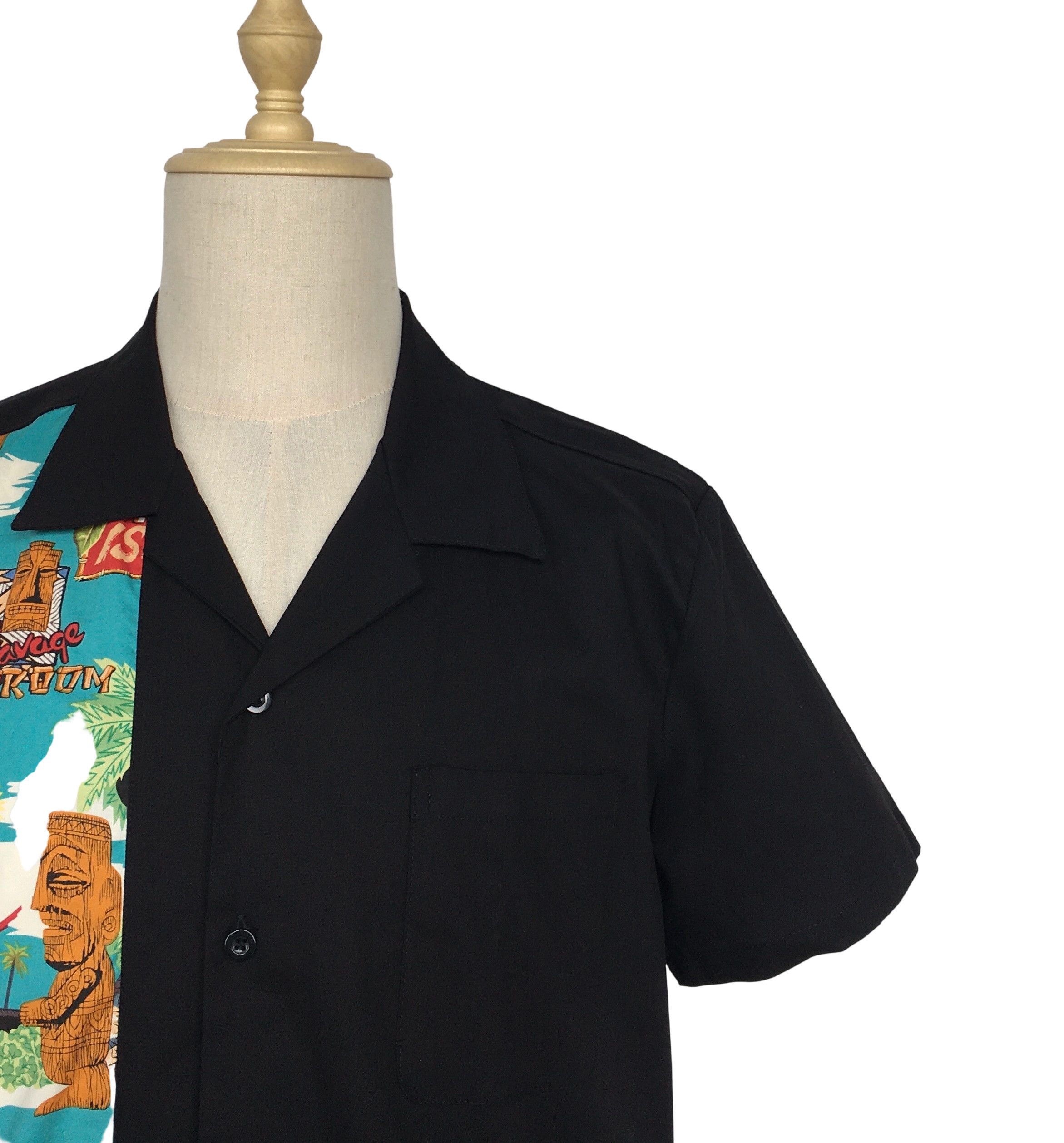 Other Black Contrast Floral Easter Hawaiian Bowling Shirts Size US L / EU 52-54 / 3 - 7 Thumbnail