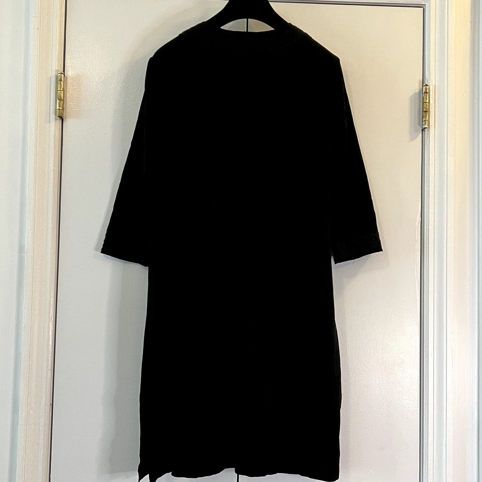 Johnny Was leather mini dress black embroidered floral