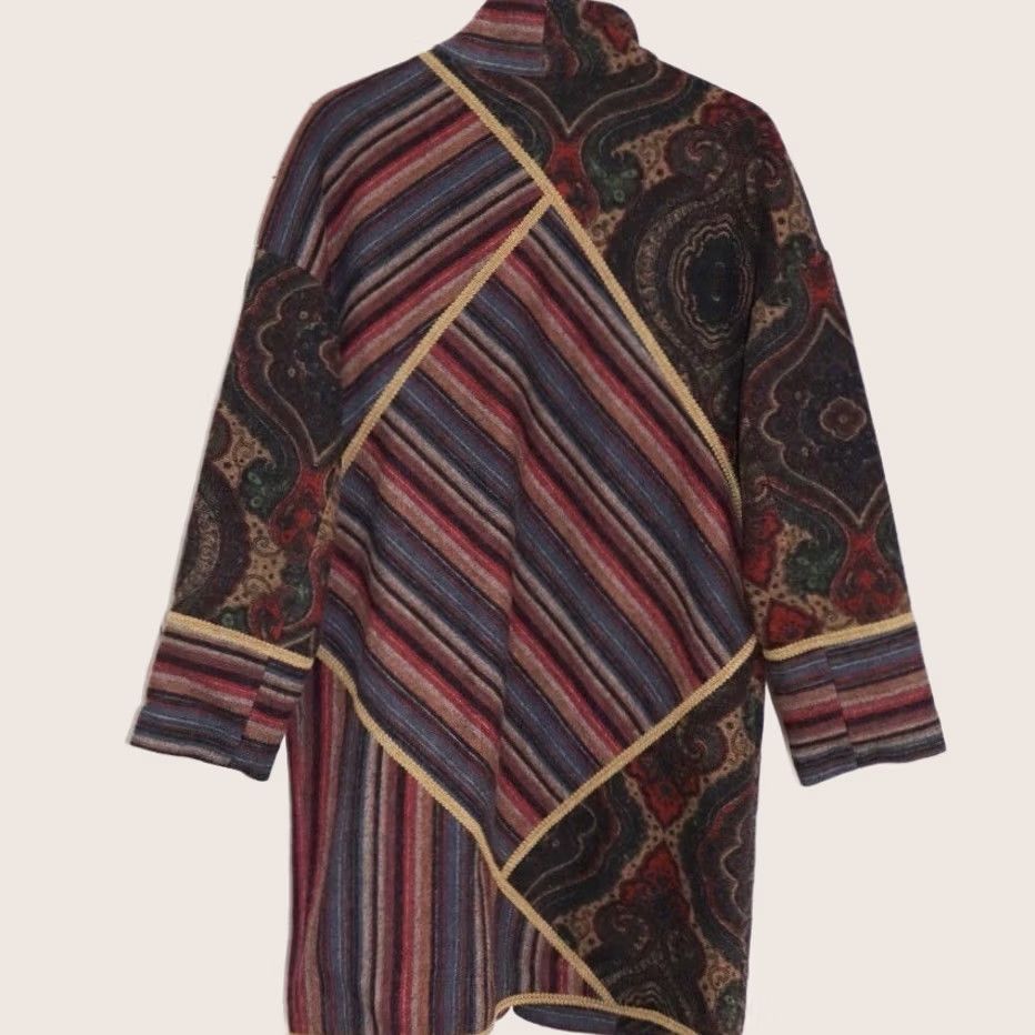 Vintage VINTAGE Rara Avis Patchwork Coat by Iris Apfel Women’s Boho Luxe Multiprint Coat S Multicoloured Patchwork Womens Cleaned? Size S / US 4 / IT 40 - 1 Thumbnail