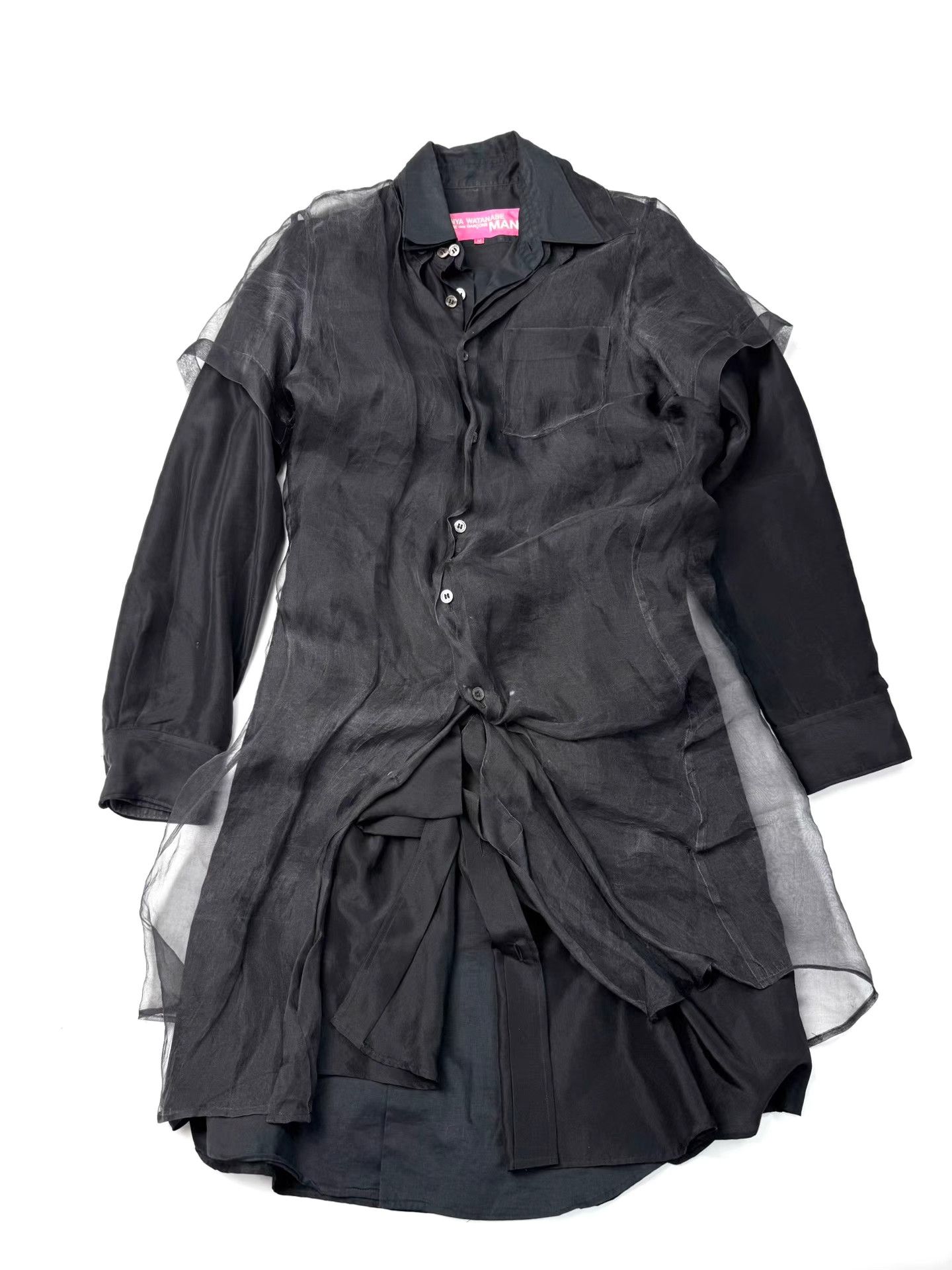 Junya Watanabe Junya Watanabe CDG Black Organza Long Shirt K20 Size M / US 6-8 / IT 42-44 - 1 Thumbnail