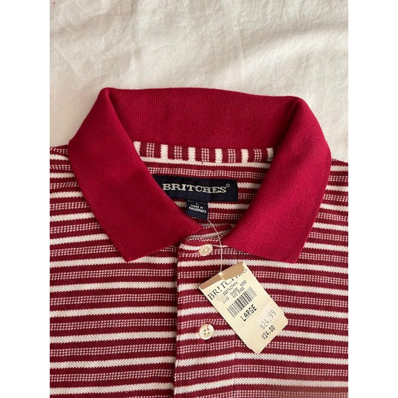 Britches VTG Britches Men's Red and White Polo Shirt Size Large Size US L / EU 52-54 / 3 - 3 Thumbnail