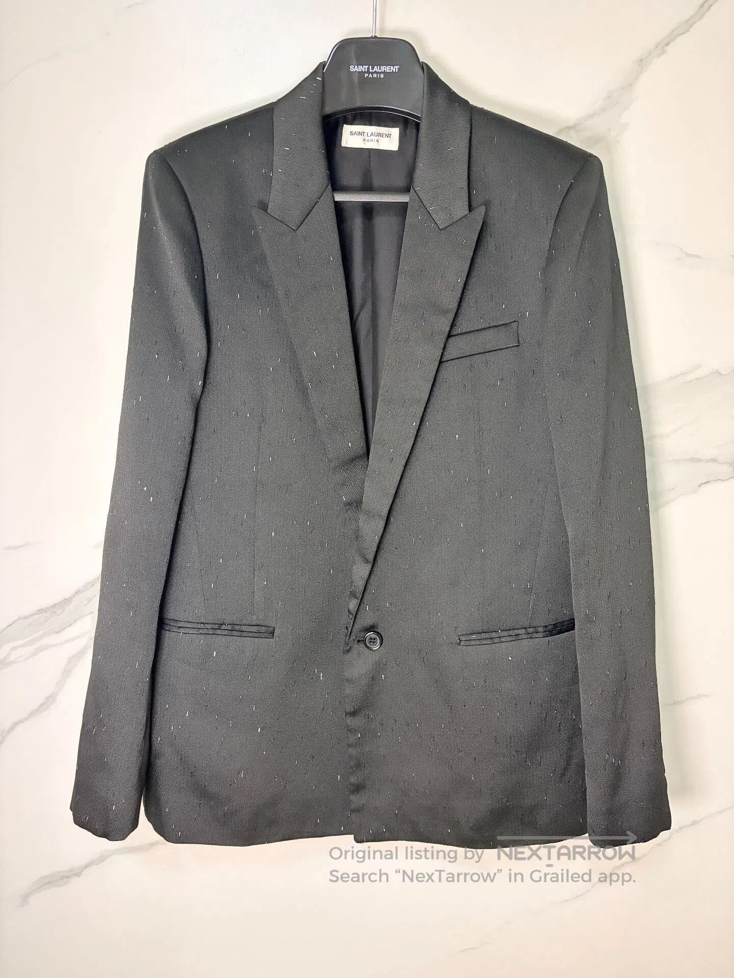 Saint Laurent Paris Saint Laurent Wool Speckled Black Blazer. Size US M / EU 48-50 / 2 - 1 Thumbnail