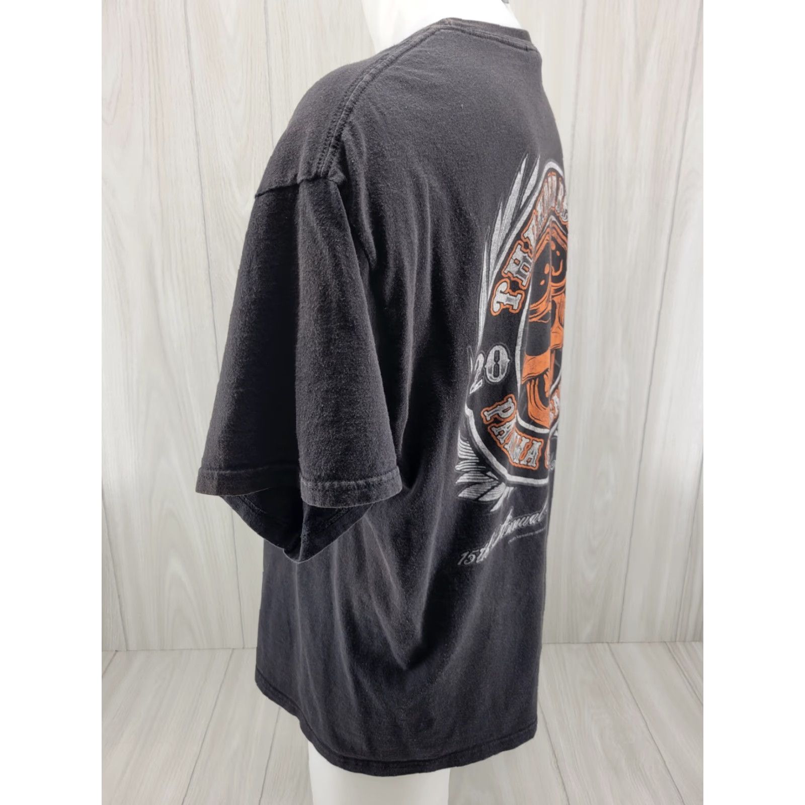 Gildan VINTAGE Gildan T-Shirt Thunder Beach Panama City Beach 2013 Motorcycle Rally Long Sleeve XL Black Mens Graphic Tee 100% Cotton Size US XL / EU 56 / 4 - 7 Thumbnail