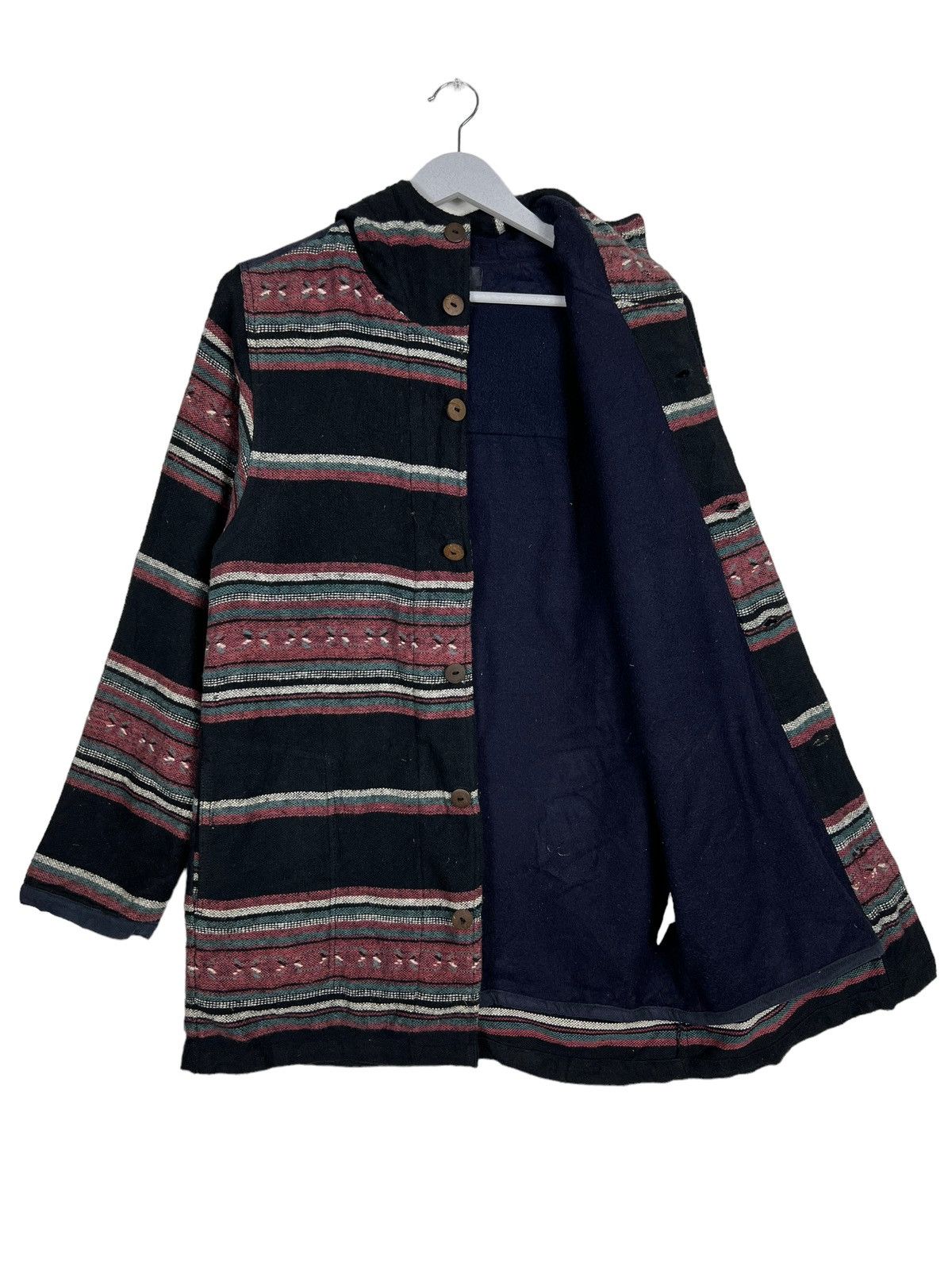 Indigo 🔥 AMINA INDIGO DYED STRIPE HOODIE JACKET Size US M / EU 48-50 / 2 - 8 Thumbnail