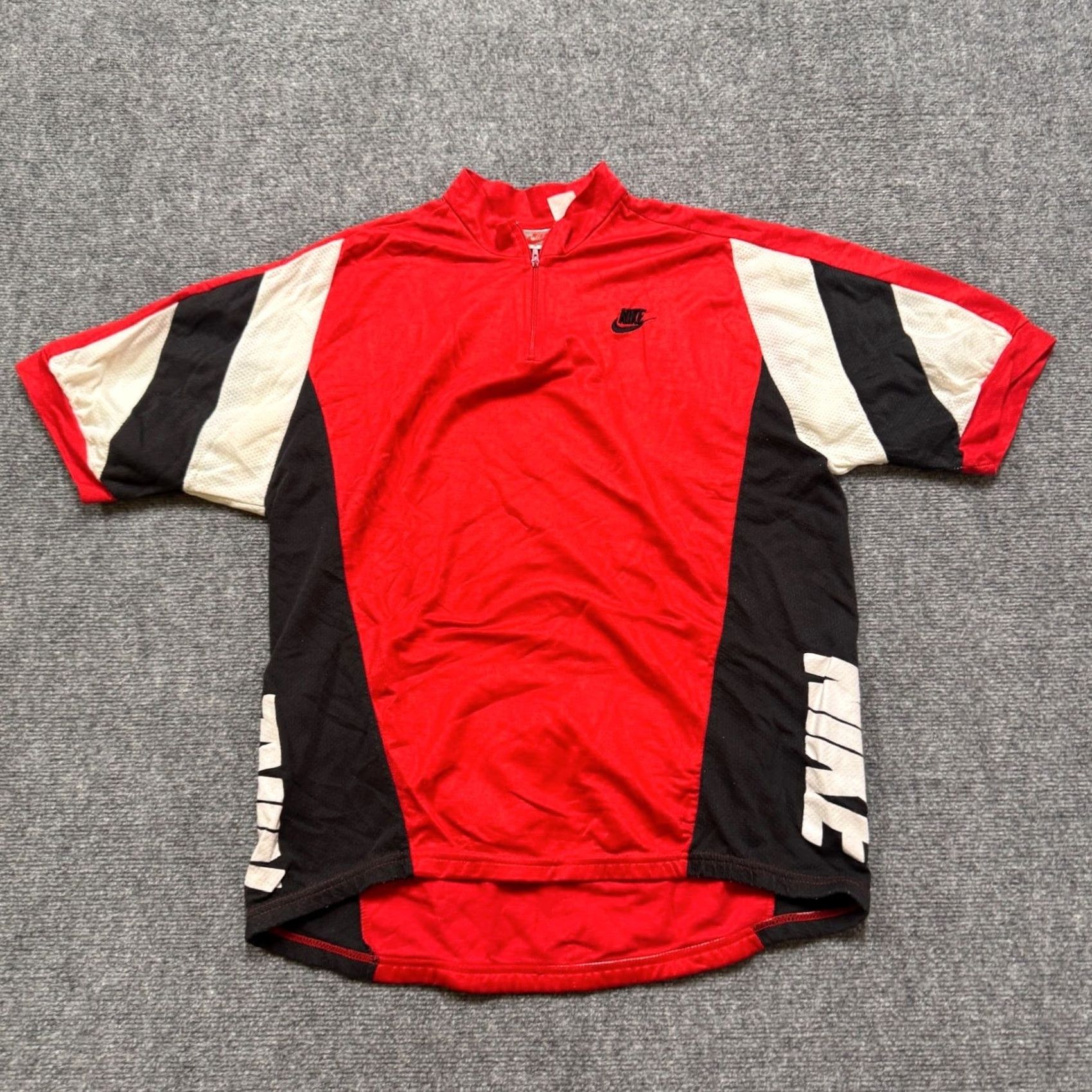 Nike VINTAGE Nike Quarter Zip Shirt XL Men Red 90s Activewear Cotton Paper Tag Y2K Size US XL / EU 56 / 4 - 6 Thumbnail