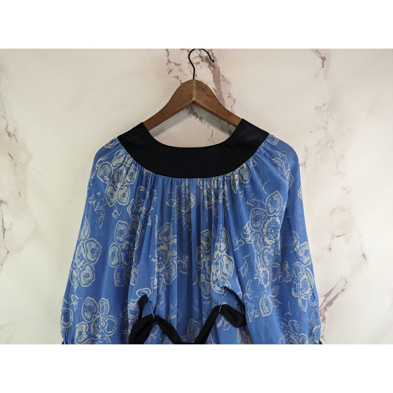Anthropologie Anthropologie Dress Women XS 2 Blue Silk Moulinette Kimono Size XS / US 0-2 / IT 36-38 - 6 Thumbnail