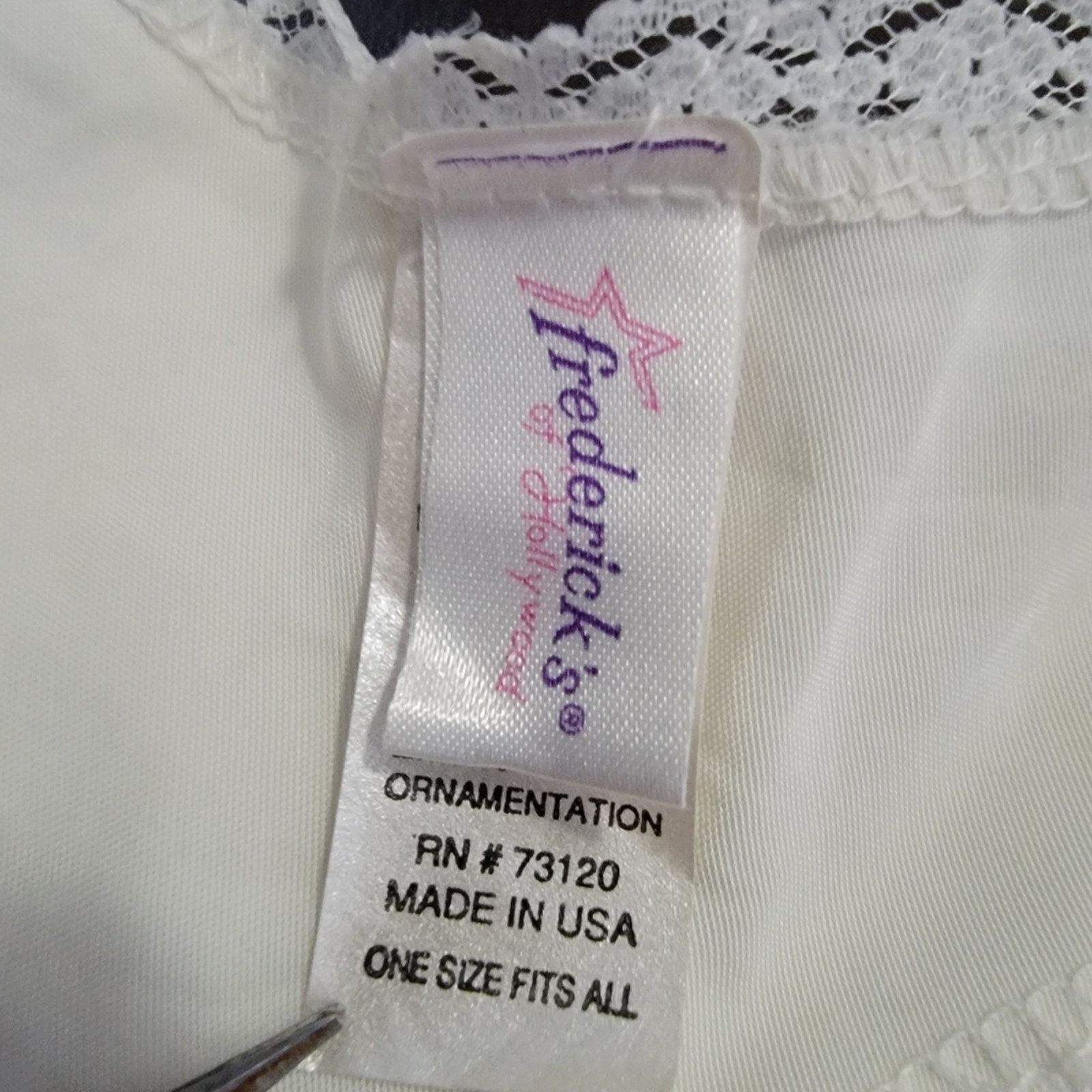 Vintage Y2k Fredericks White & Pink Mesh Lace Babydoll Garter Belt Size ONE SIZE - 6 Thumbnail