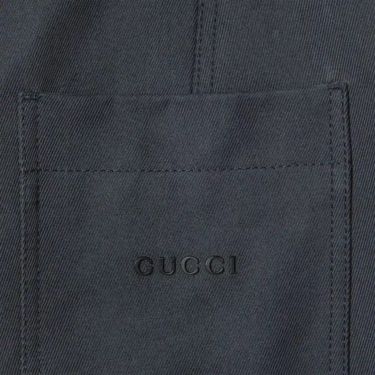 Gucci o1loc1c1225 824321 Cotton Fabric Blend Pant in Dark Blue Size US 38 / EU 54 - 2 Thumbnail