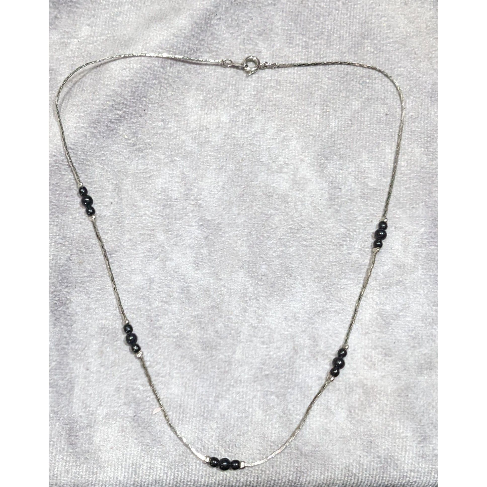 Other Elegant Minimalist Black And Silver Tone Station Necklace Size ONE SIZE - 5 Thumbnail