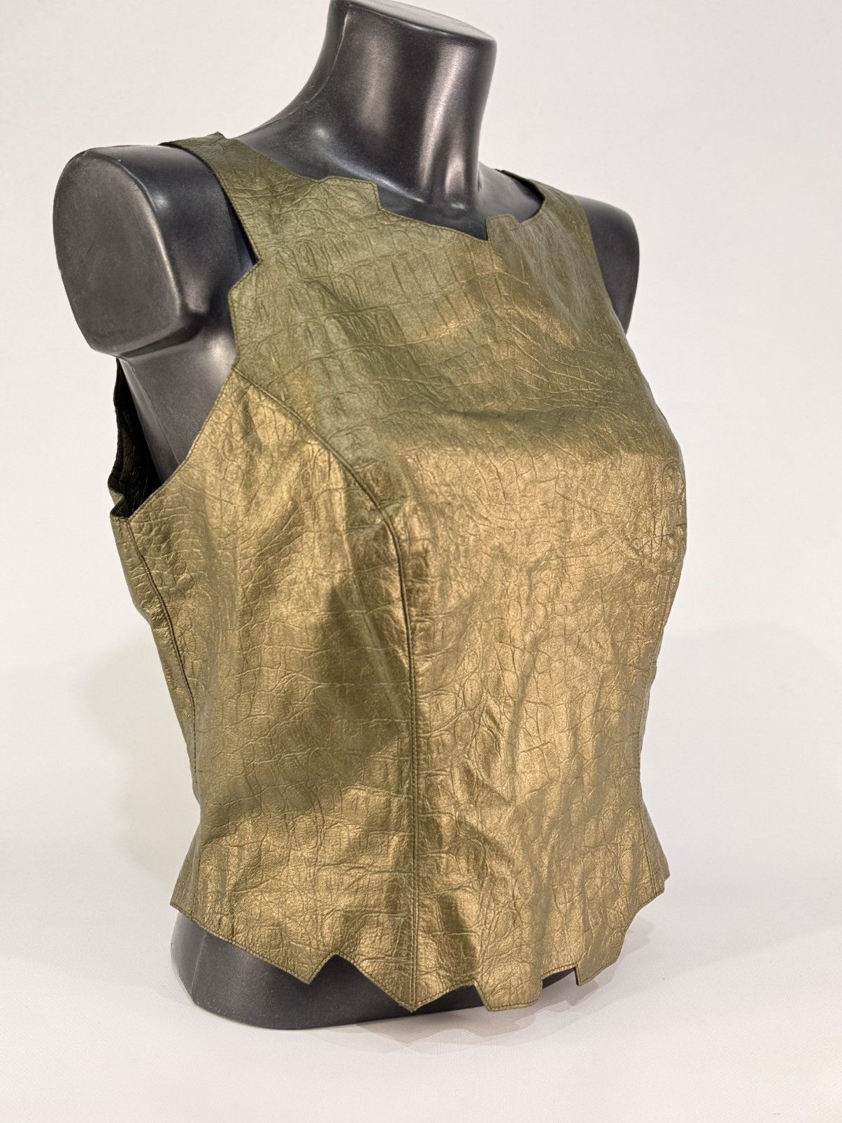 Thierry Mugler Archive Thierry Mugler Metallic Croc Leather Top Size M / US 6-8 / IT 42-44 - 4 Thumbnail