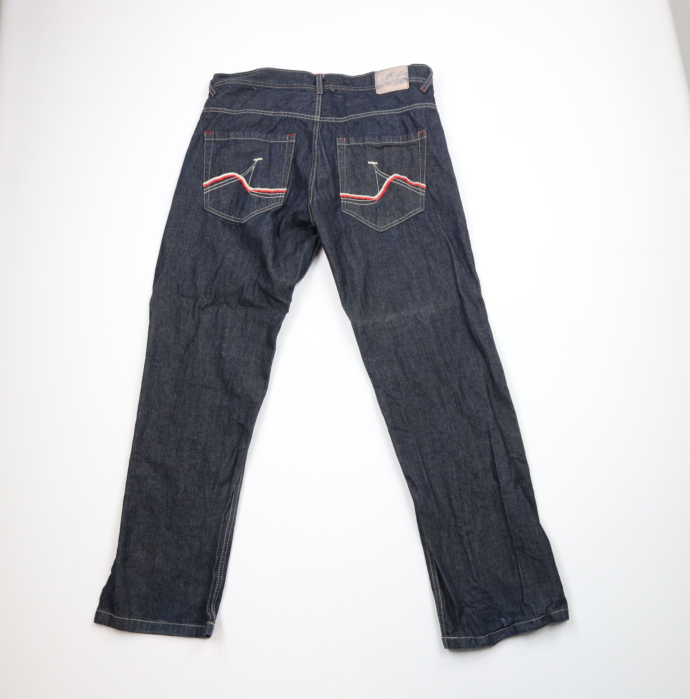 Enyce × Vintage Vintage Enyce Distressed Baggy Fit Wide Leg Denim Jeans Blue Size US 38 / EU 54 - 10 Thumbnail