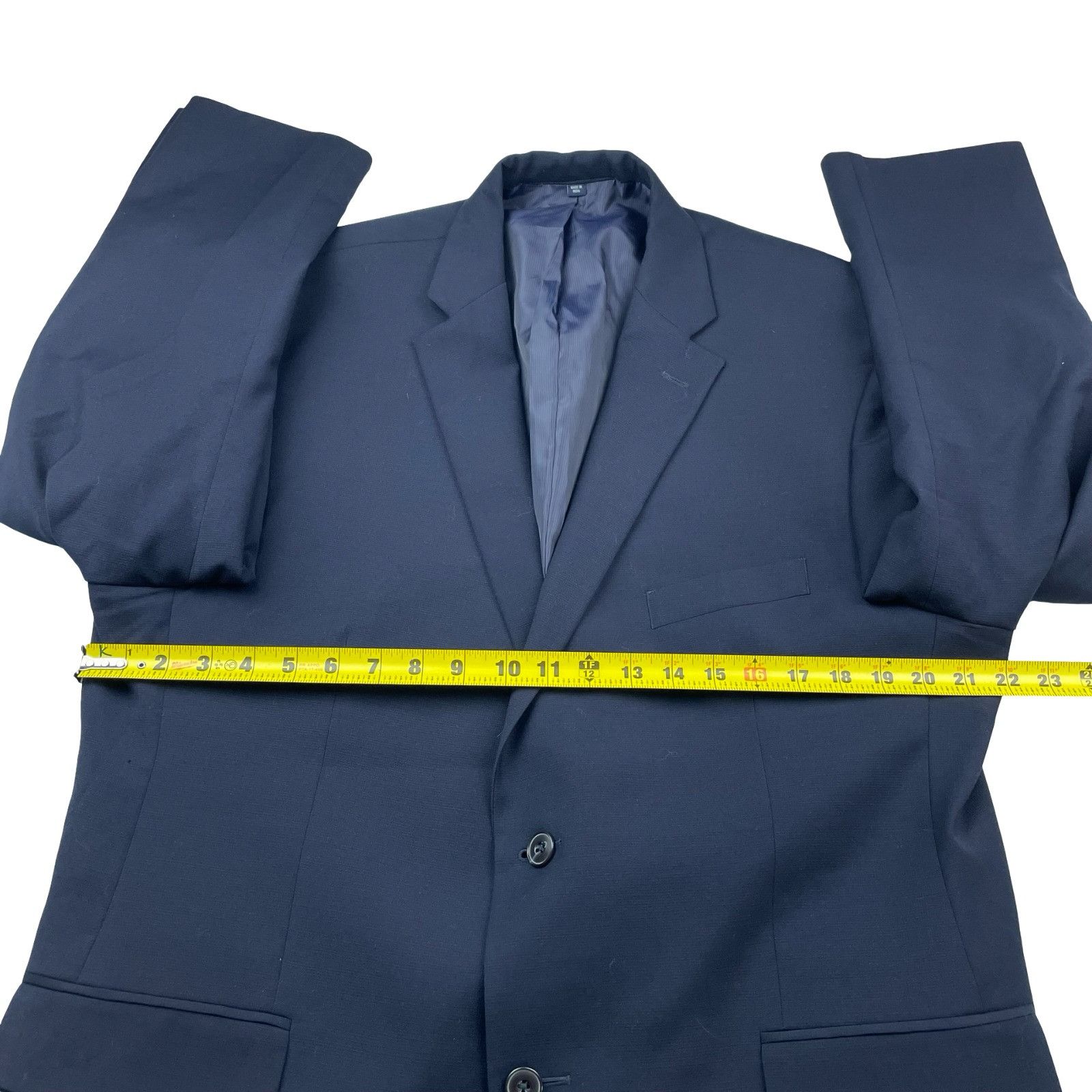 Jos. A. Bank Jos A Bank Men's Wool Blend 2-Button Tailored Fit Blazer Nav Size 46R - 8 Thumbnail