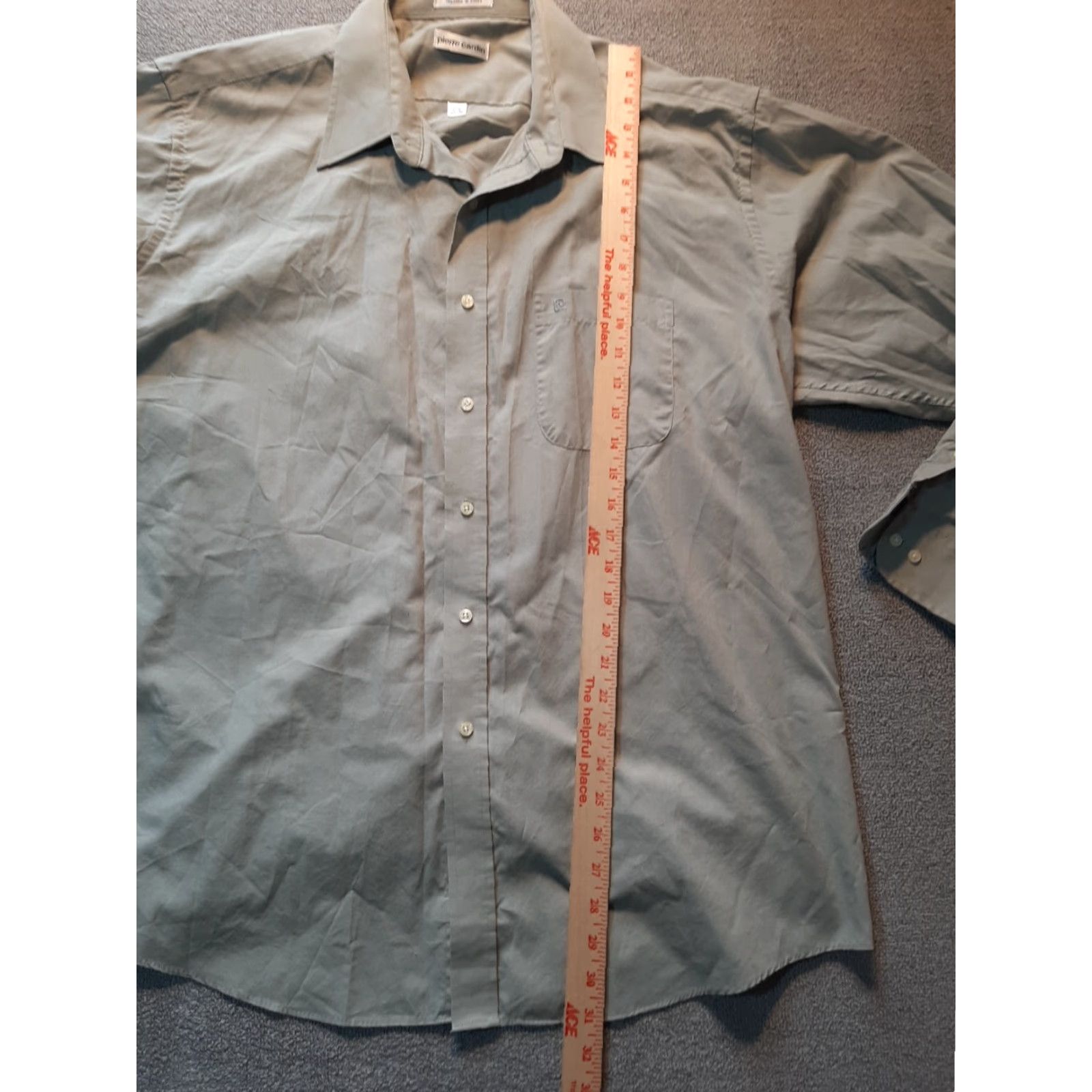 Pierre Cardin PIERRE CARDIN Mens Button-Down Shirt Short Sleeve 17.5 34/35 Beige Long Sleeve Size Regular Mens Size US XXL / EU 58 / 5 - 3 Thumbnail