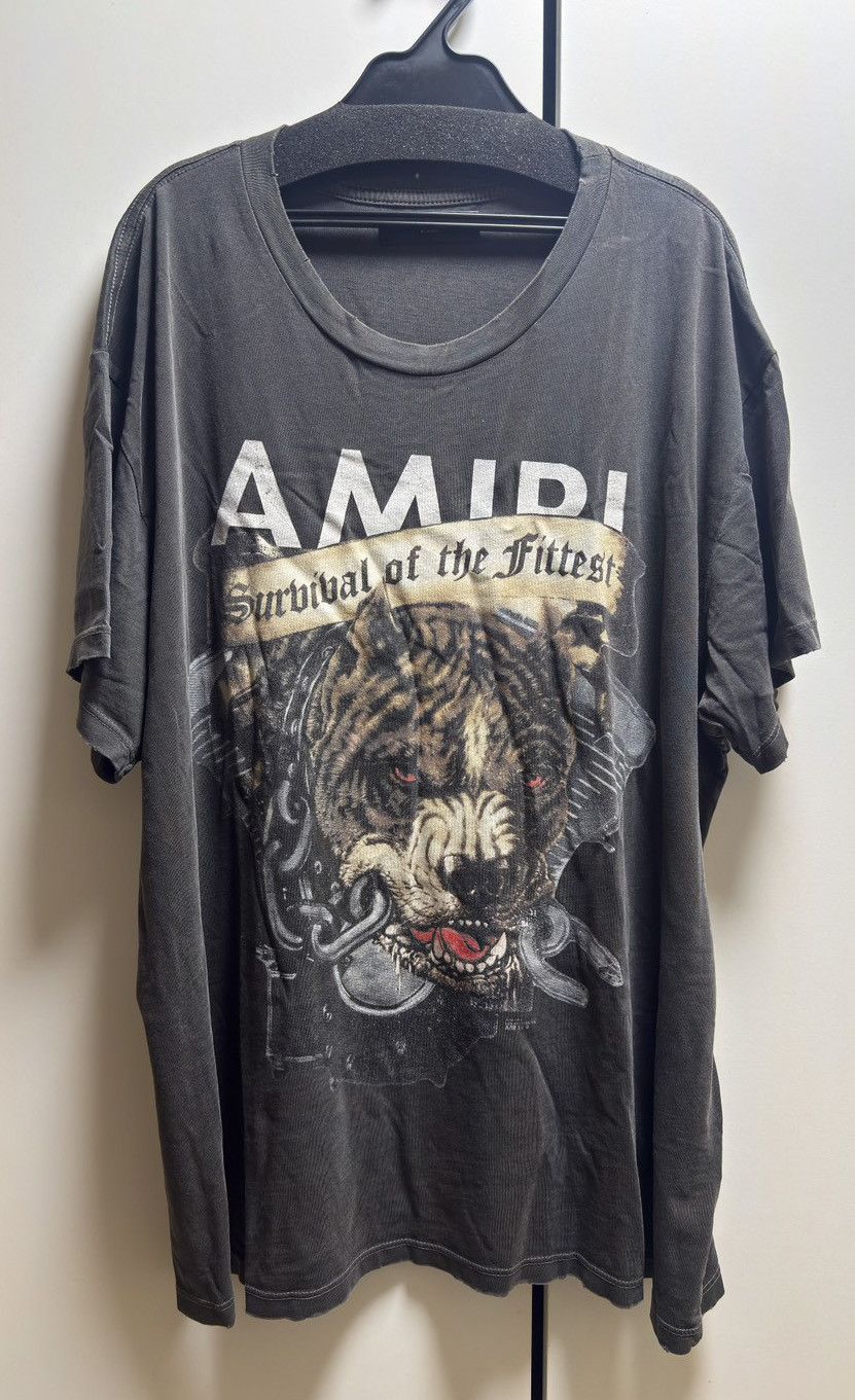 Amiri Pitbull-print Washed-cotton T-shirt In Vintage Black Size US XL / EU 56 / 4 - 1 Thumbnail