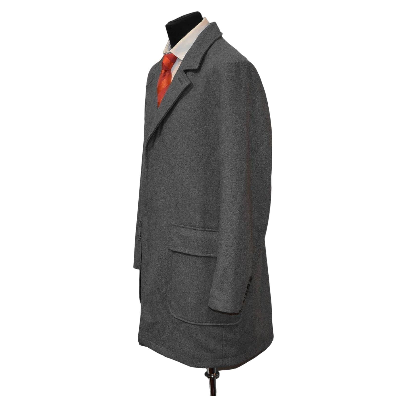 Cole Haan D0 NEW COLE HAAN Grey Wool Hidden Button Coat Size XL Size US XL / EU 56 / 4 - 2 Thumbnail