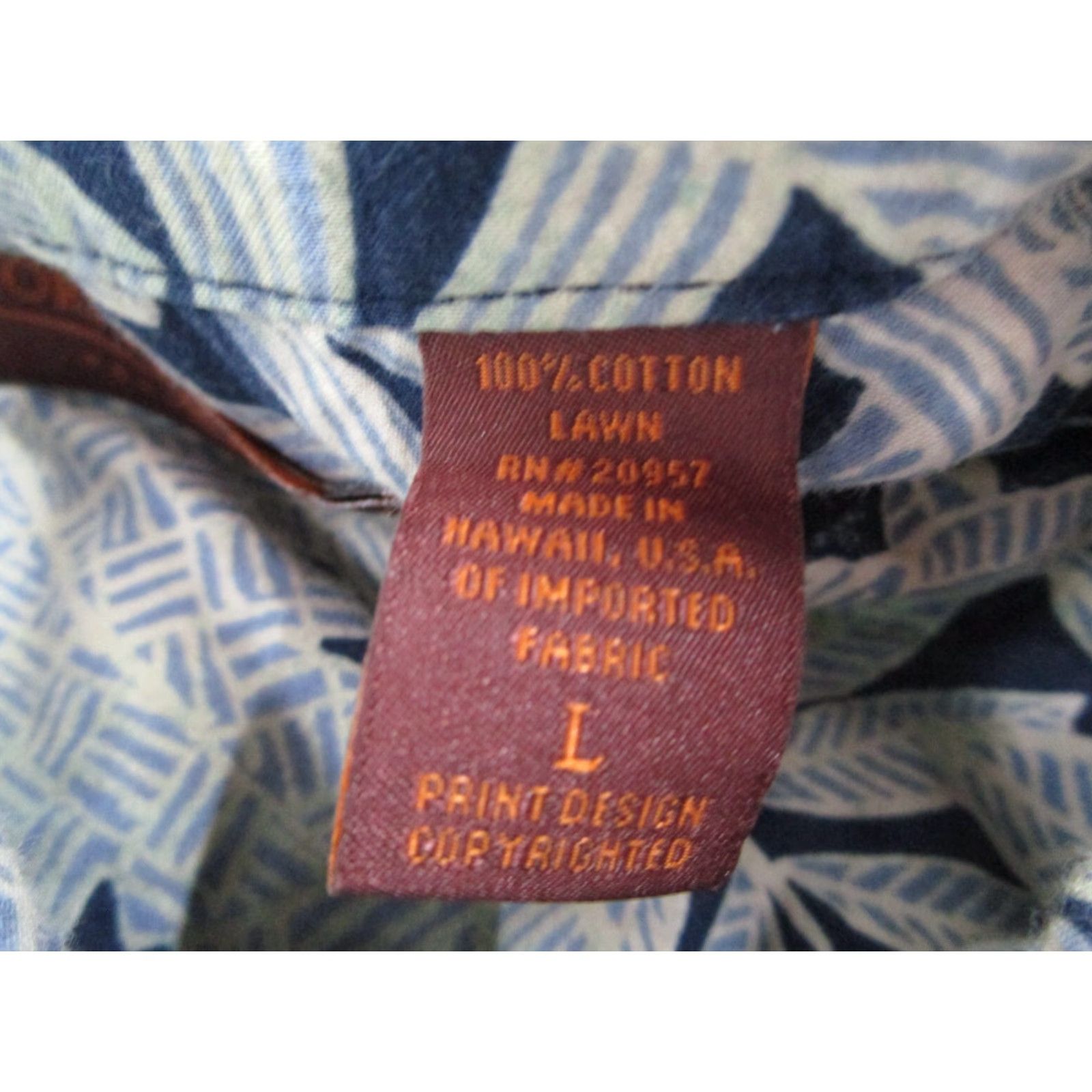 Tori Richard Tori Richard Shirt Mens Large Blue Floral Short Sleeve Button-Up Hawaiian Cotton Lawn USA Size US L / EU 52-54 / 3 - 4 Thumbnail