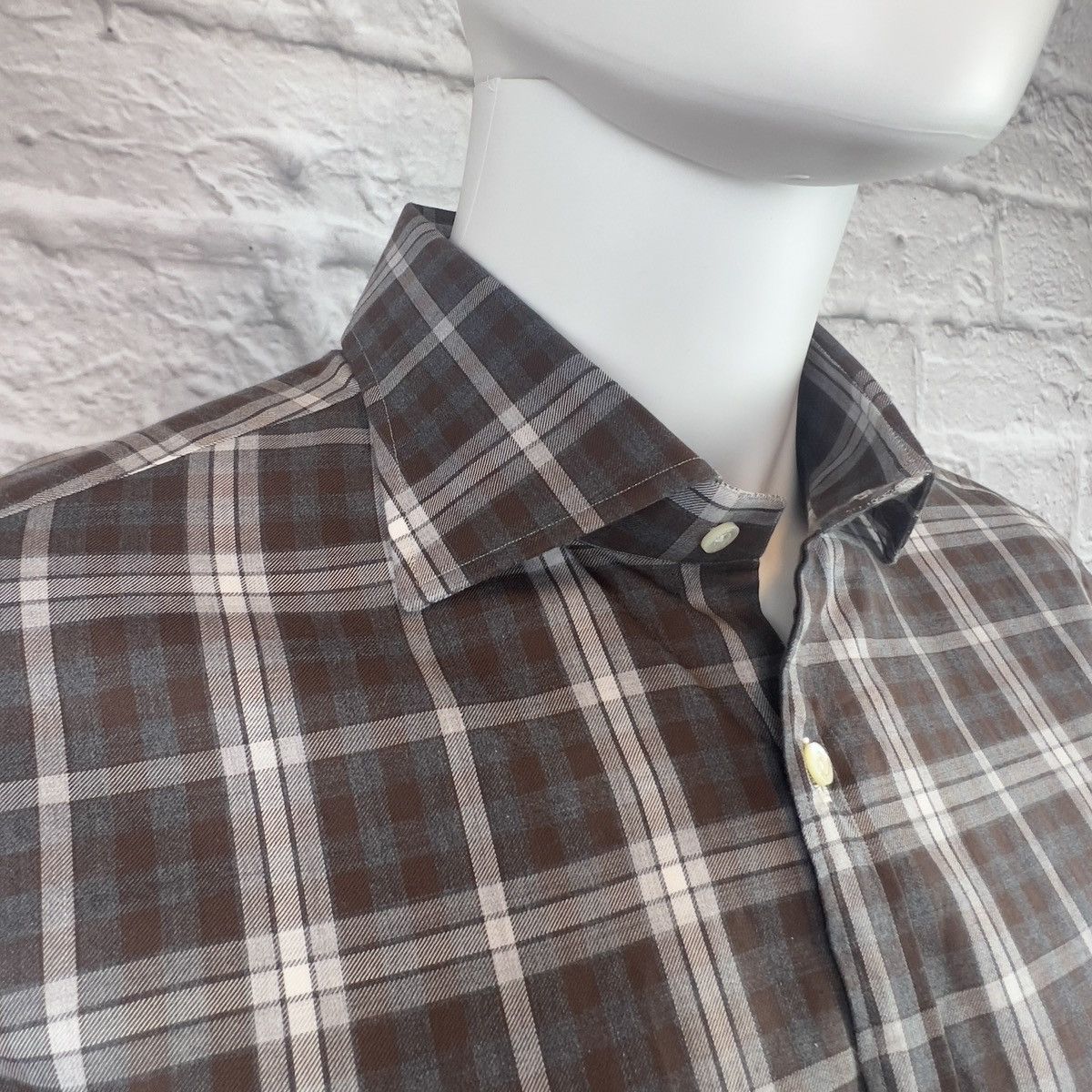 Isaia Isaia Napoli Plaid Print Long Sleeve Shirt – Size 16.5 / 42 Size US L / EU 52-54 / 3 - 7 Thumbnail