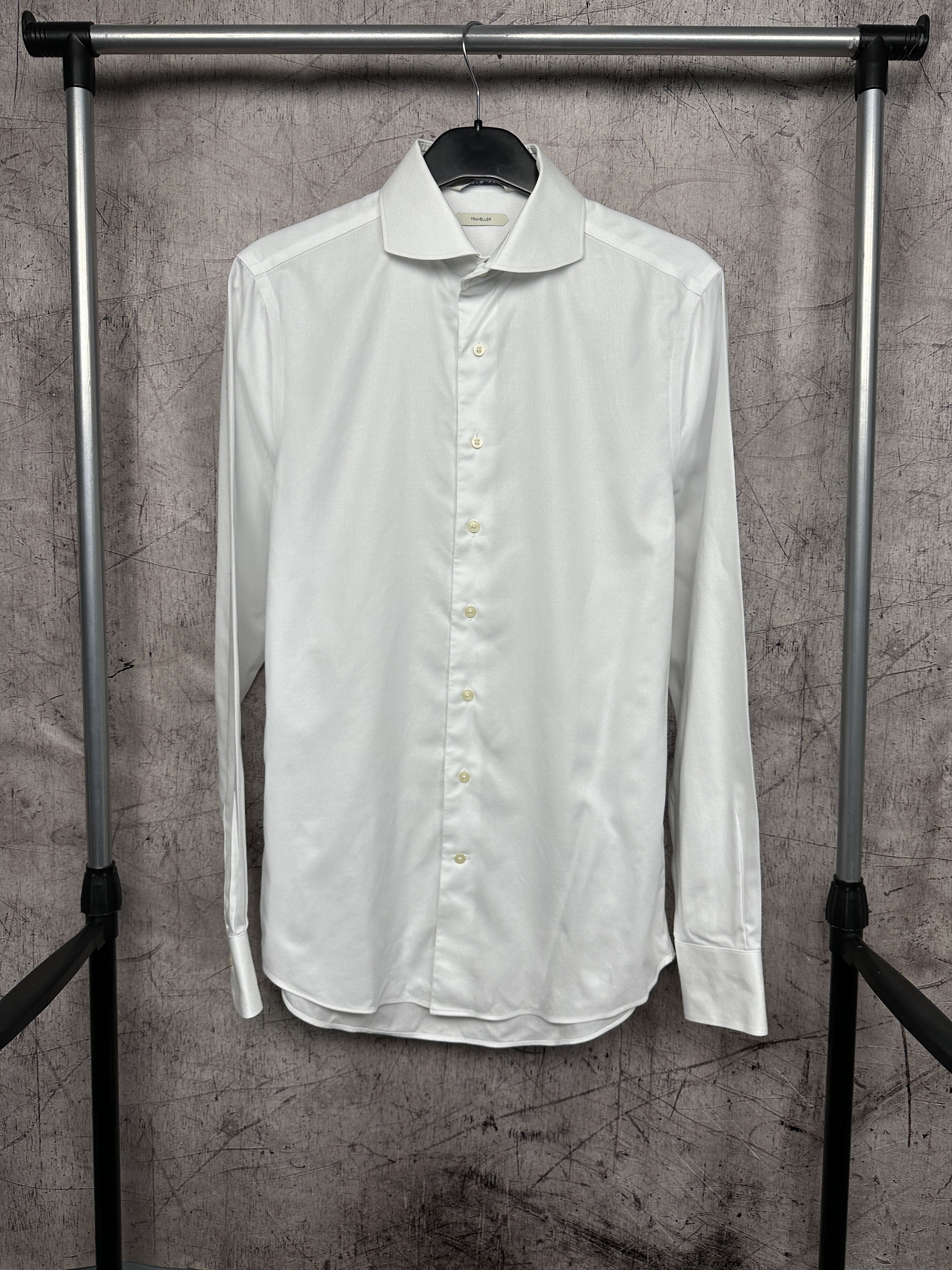 Suitsupply SuitSupply Traveller Mens White Dress Shirt Slim Fit Size US M / EU 48-50 / 2 - 1 Thumbnail