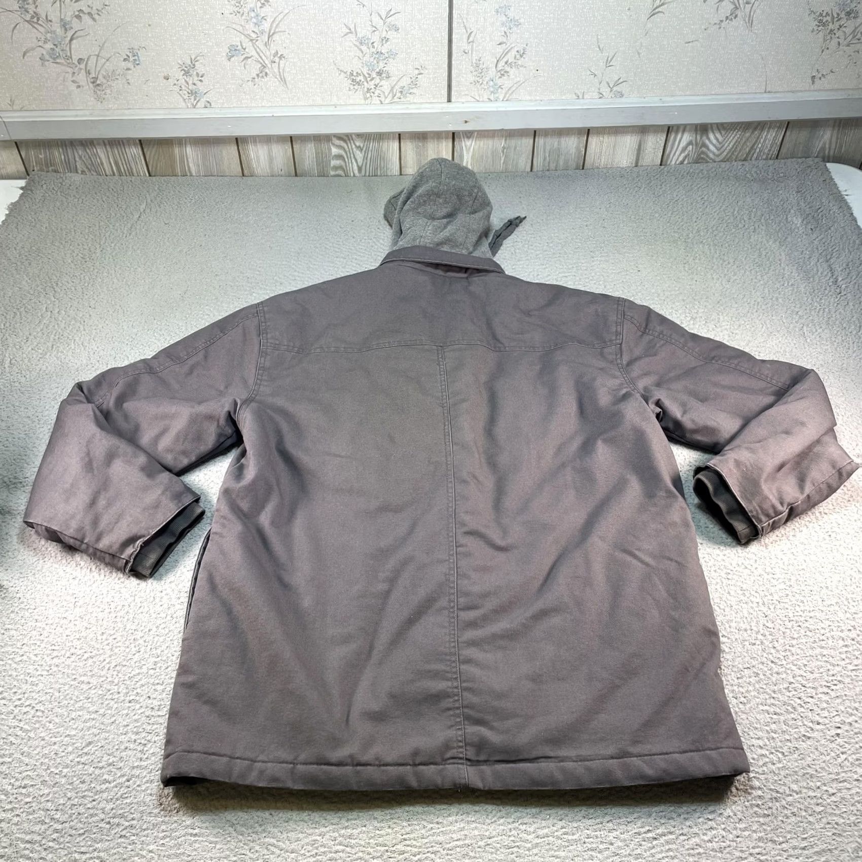 Dickies Dickies Jacket Mens XL Gray Canvas Hooded Snap Quilted Insulated Workwear Coat Size US XL / EU 56 / 4 - 6 Thumbnail