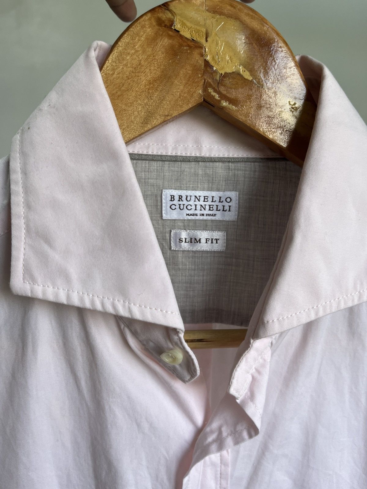 Brunello Cucinelli Slim fit Poplin Shirt with Spread Collar Size US S / EU 44-46 / 1 - 3 Thumbnail