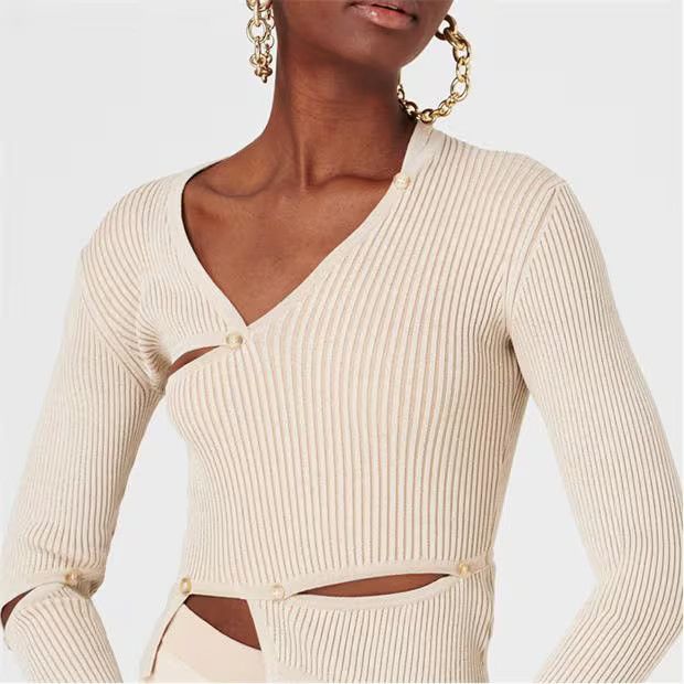 Jacquemus o1g2r1mq1024 Cardigan in Light Beige Size M / US 6-8 / IT 42-44 - 3 Thumbnail