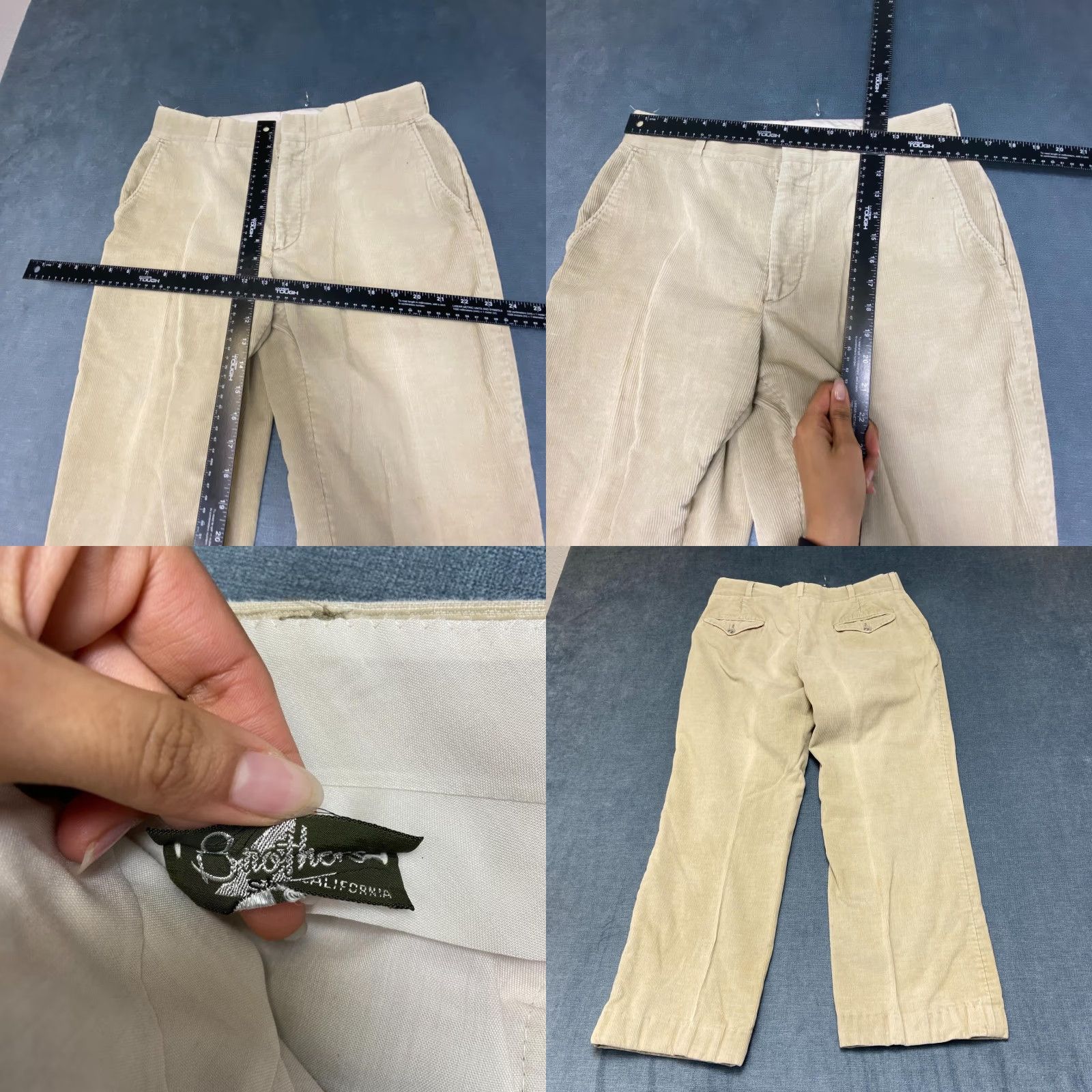 Pike Brothers VINTAGE Brothers California Corduroy Pants Mens 32x26 Beige Pockets Mid Rise Wide Leg Size US 32 / EU 48 - 8 Thumbnail