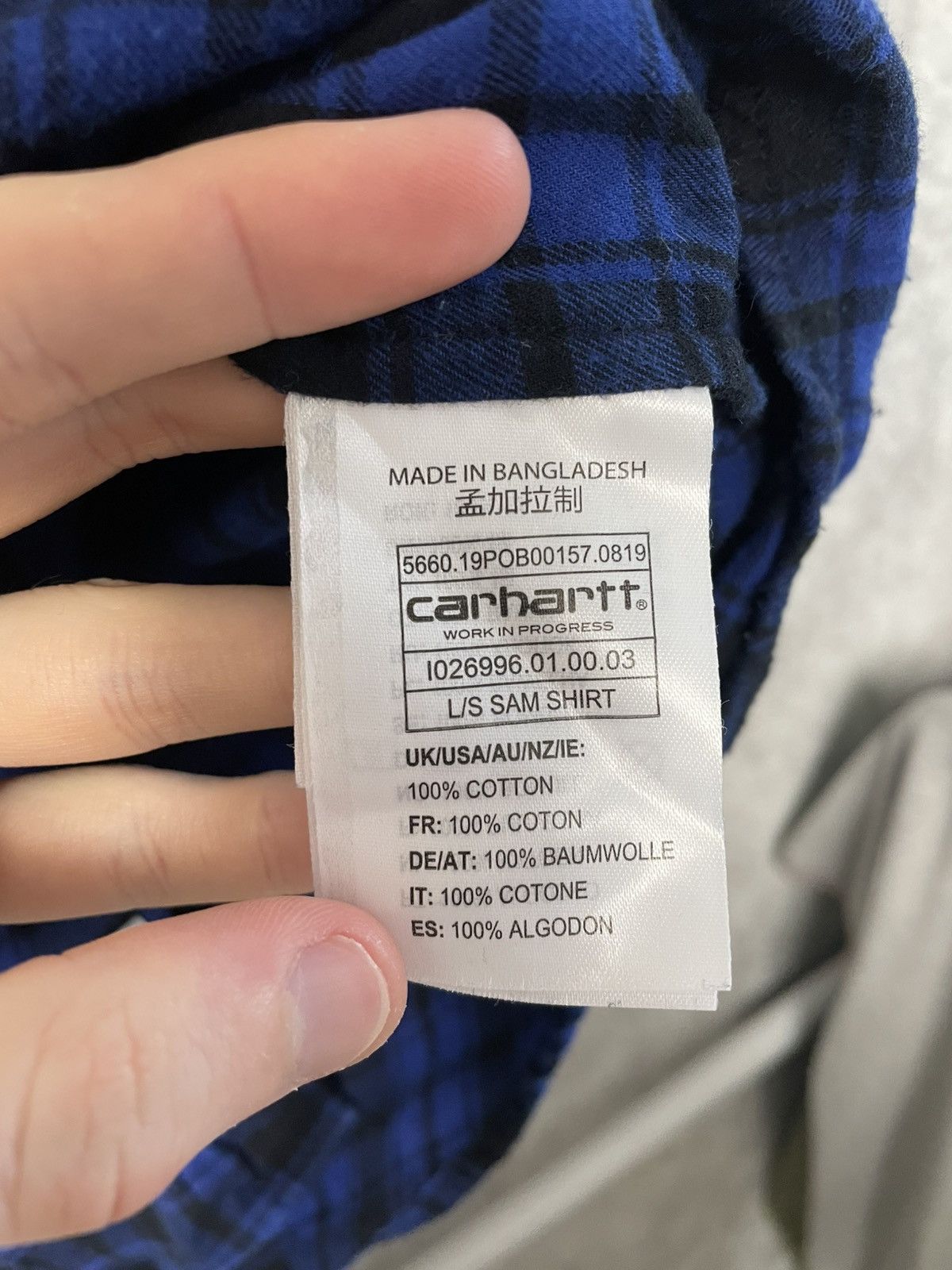 Carhartt Carhartt Blue Flannel Long Sleeve Button-Up Shirt Size US XL / EU 56 / 4 - 9 Thumbnail