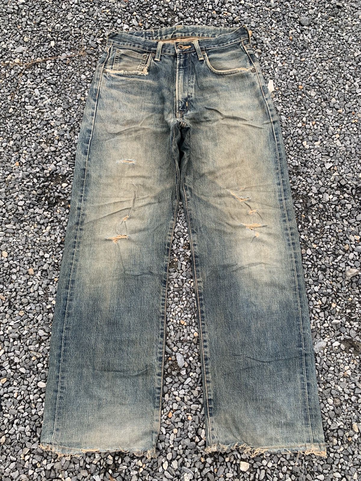Edwin VINTAGE EDWIN 505 SELVEDGE BAGGY RUSTY DISTRESSED DENIM Size US 28 / EU 44 - 1 Thumbnail