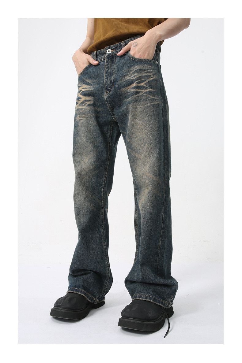 Japanese Brand × Jean American high street washed pattern flared jeans casual Size US 32 / EU 48 - 3 Thumbnail