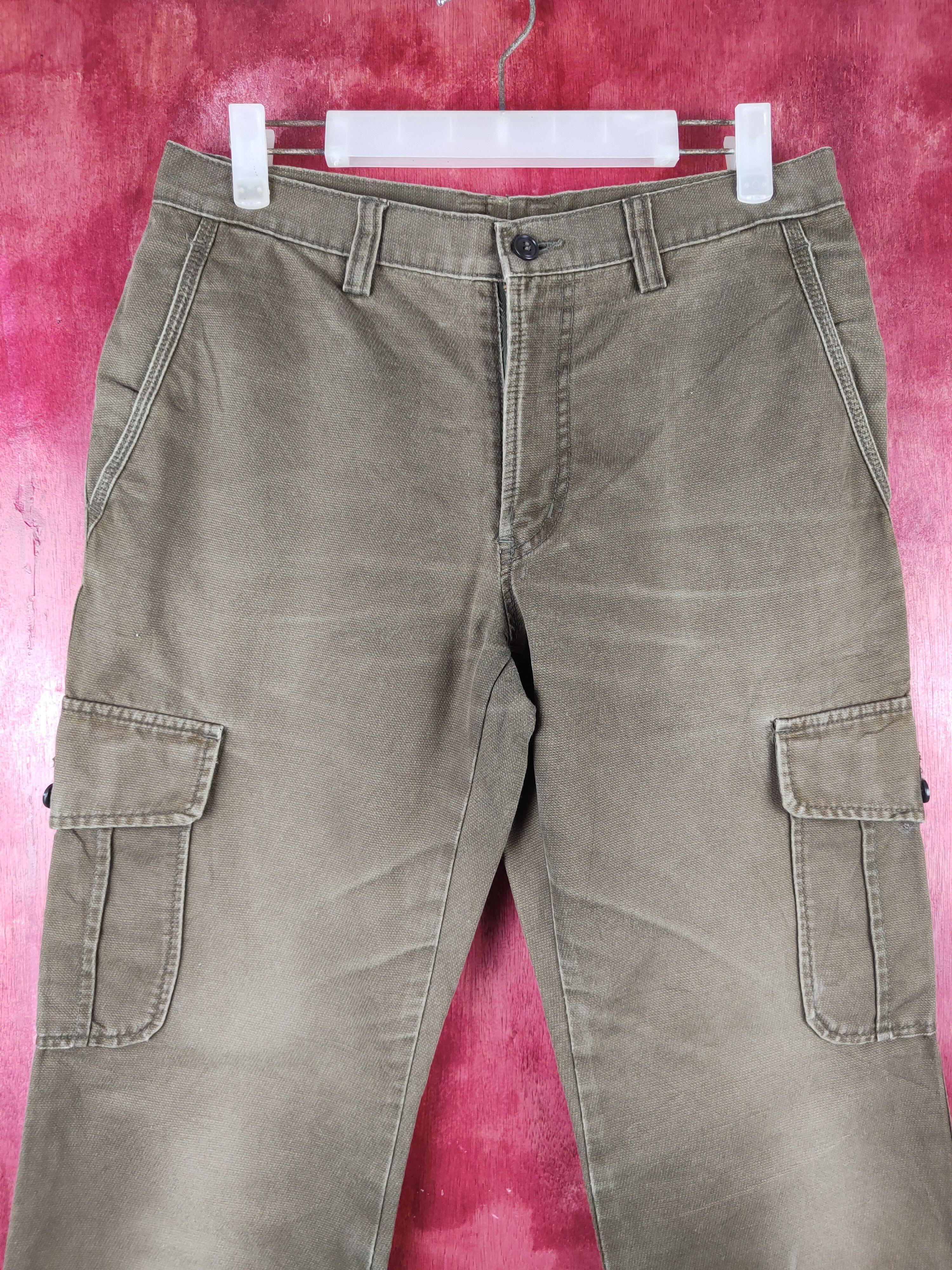 Japanese Brand Vintage Design Works Dark Brown Cargo Pants N#S014 Size US 29 - 2 Thumbnail