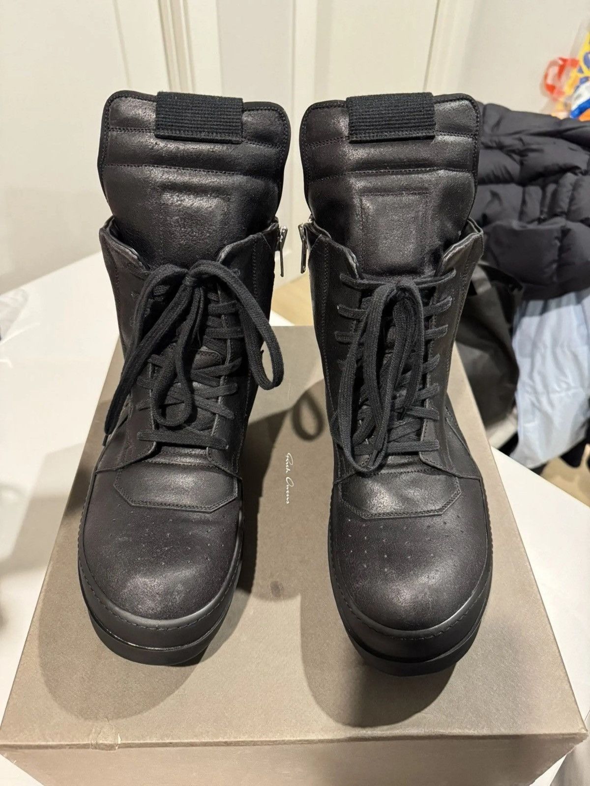 Rick Owens Geobasket Blistered Leater