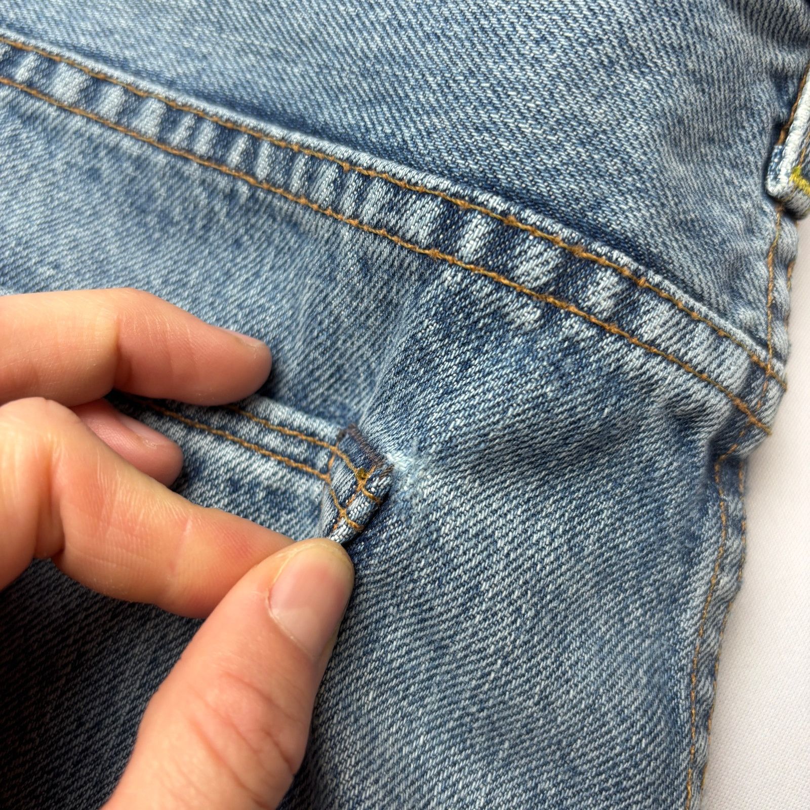 Sid Mashburn $185 Sid Mashburn Light Wash Denim 36x30 Slim Straight Jeans Size US 36 / EU 52 - 13 Thumbnail