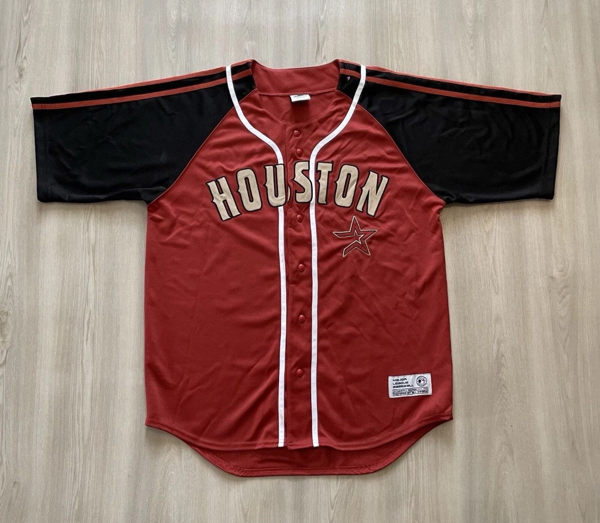Vintage Vintage Astros HOUSTON Spellout Brick Red Jersey Mens Large Size US L / EU 52-54 / 3 - 1 Thumbnail