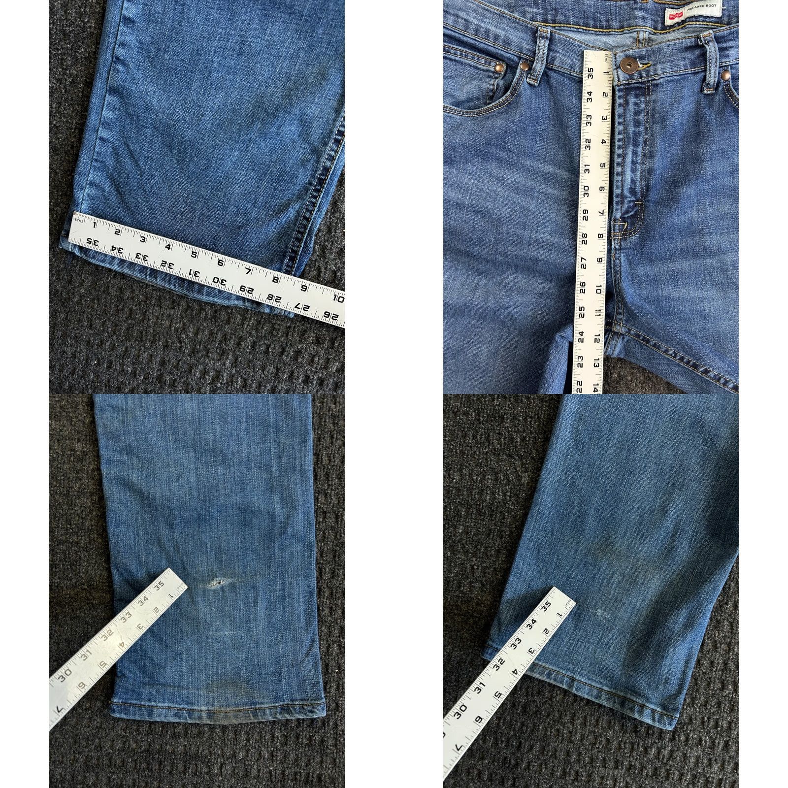 Wrangler Wrangler Relaxed Boot Jeans 36 x 30 Denim Cotton Blue 5-Pocket Wrangler Mens Bootcut Cowboy Western Signature Logo Raised Size US 36 / EU 52 - 8 Thumbnail